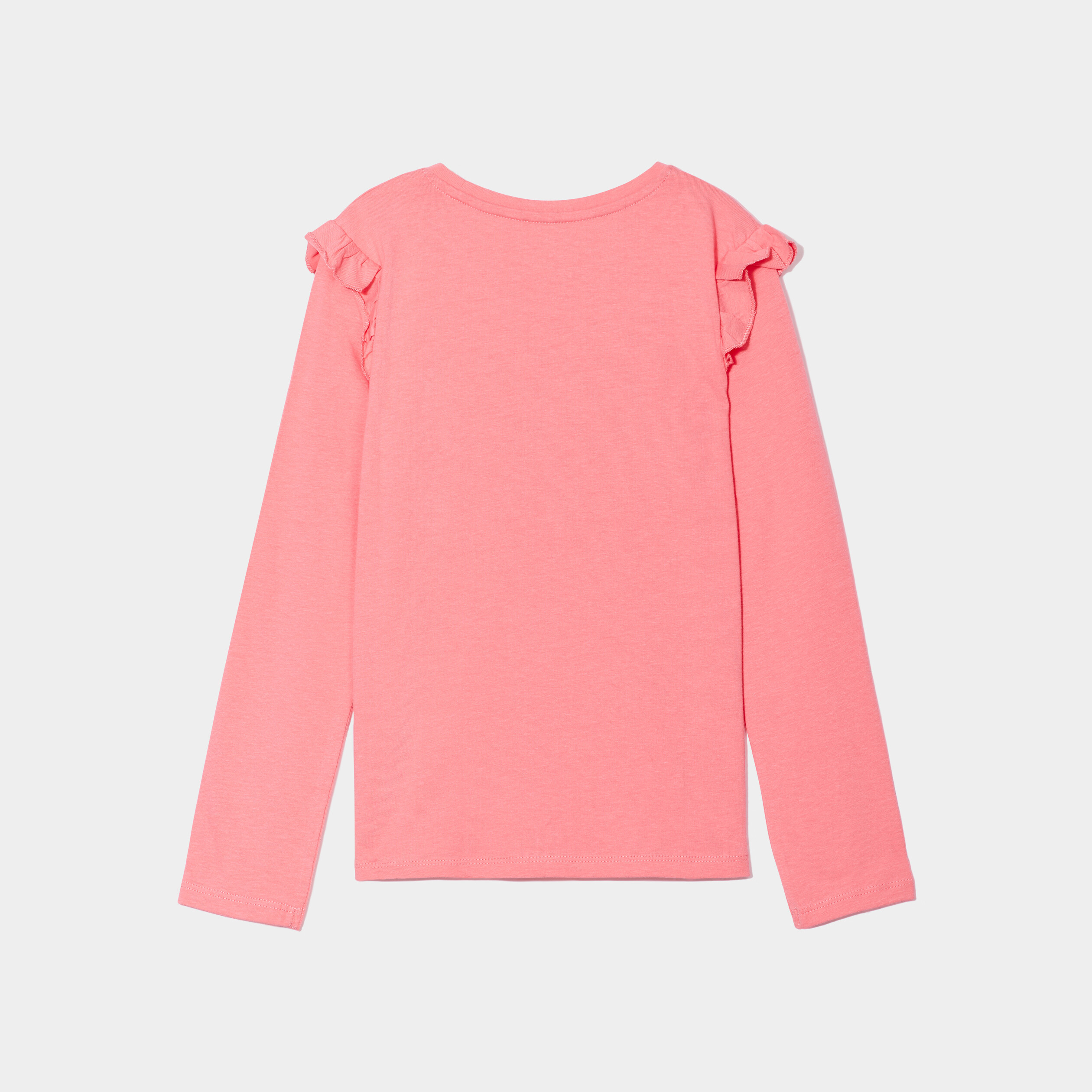 t shirt avec volants et strass rose framboise fille T-shirt avec volants et strass rose framboise fille