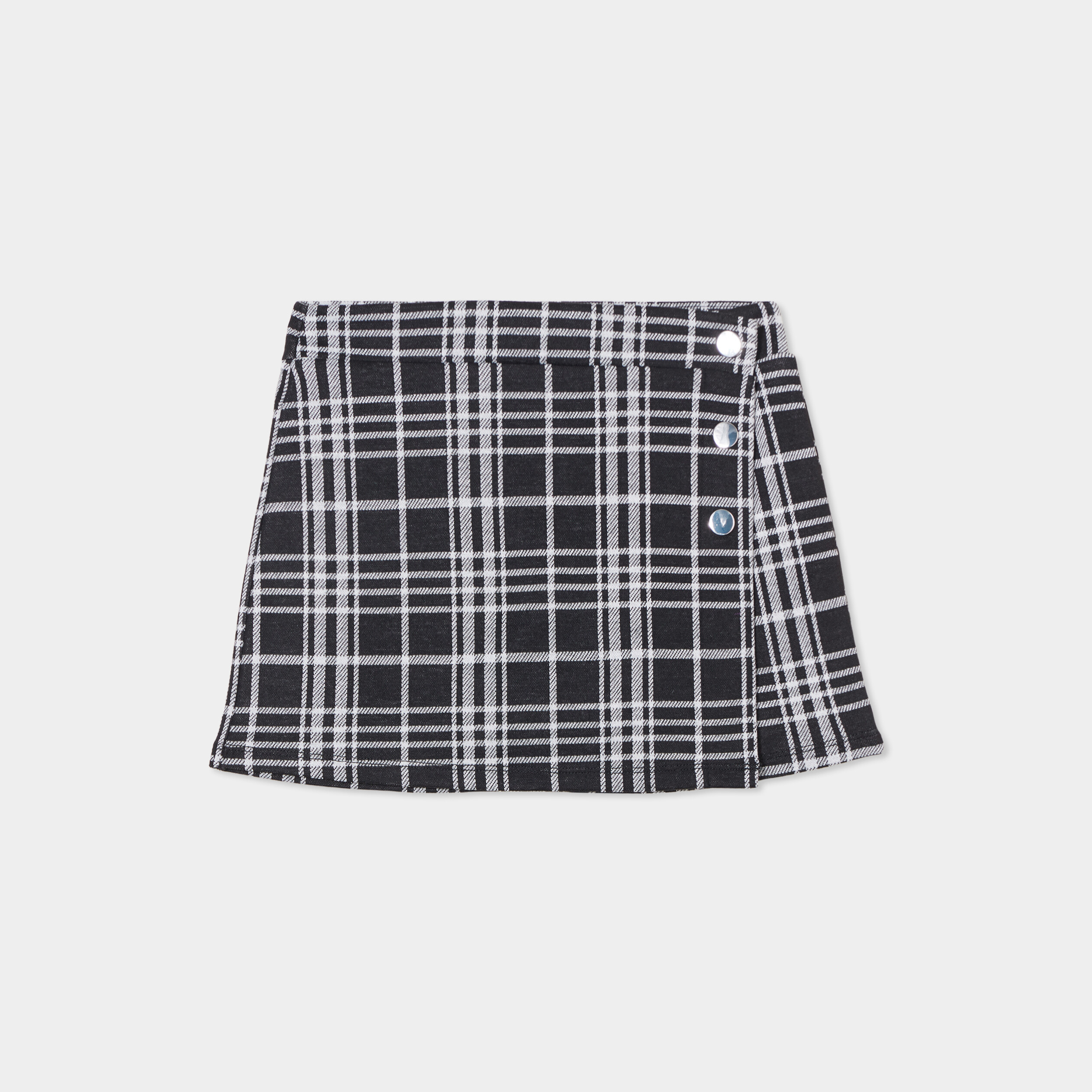 Jupe-short ajustée détail boutons noir fille