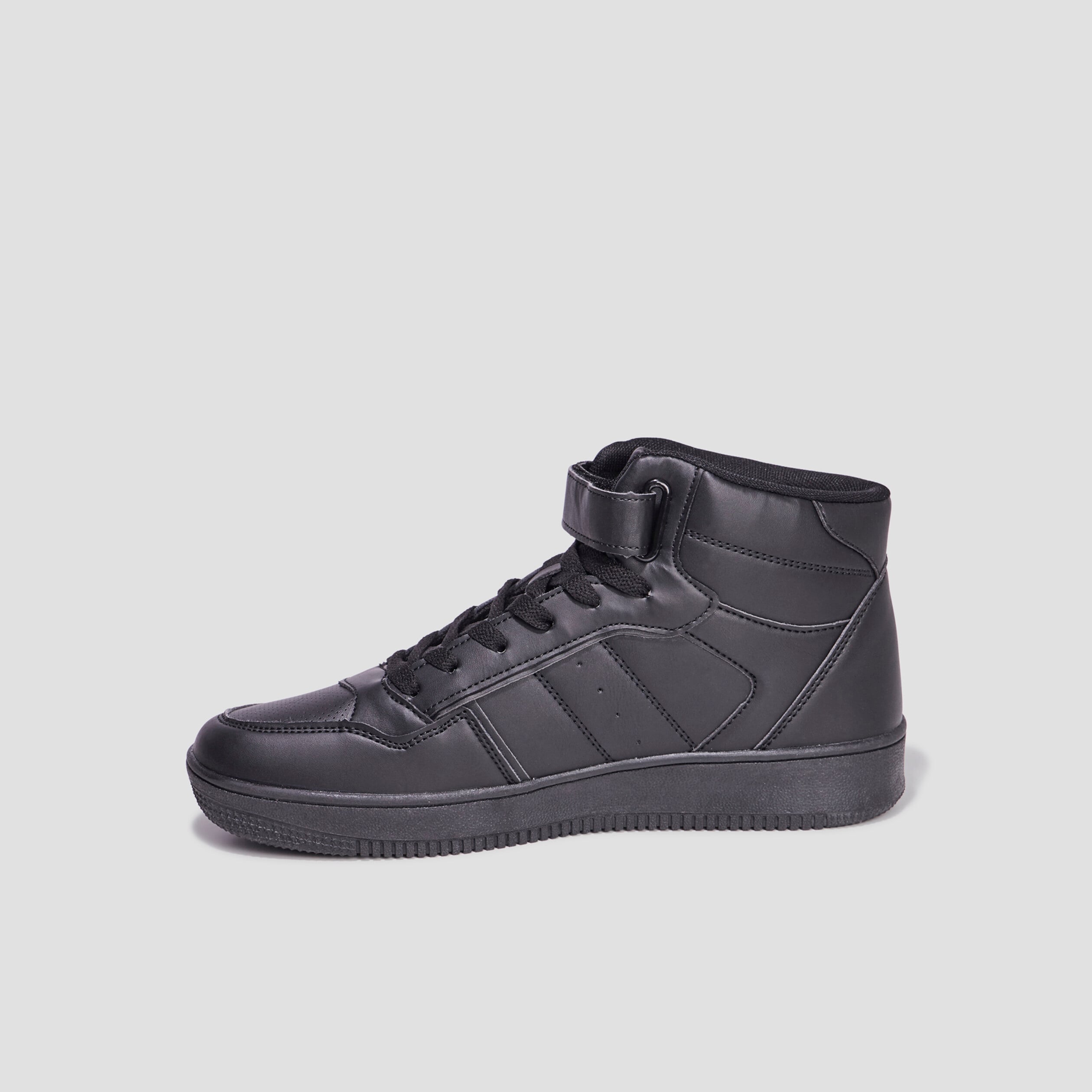 Baskets montantes &agrave; scratch sur l'avant noir homme