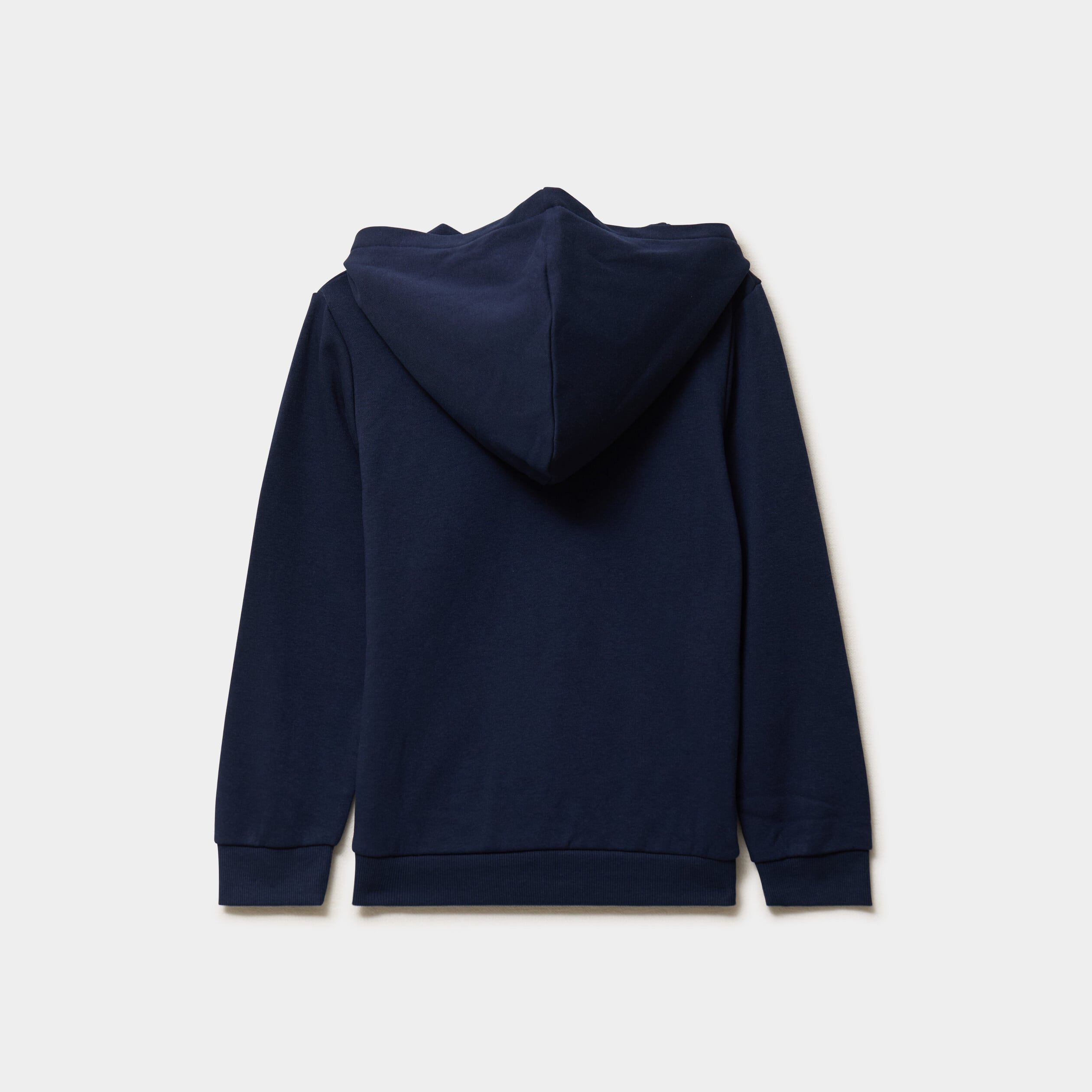 Sweat zipp&eacute; &agrave; capuche en molleton bleu marine gar&ccedil;on