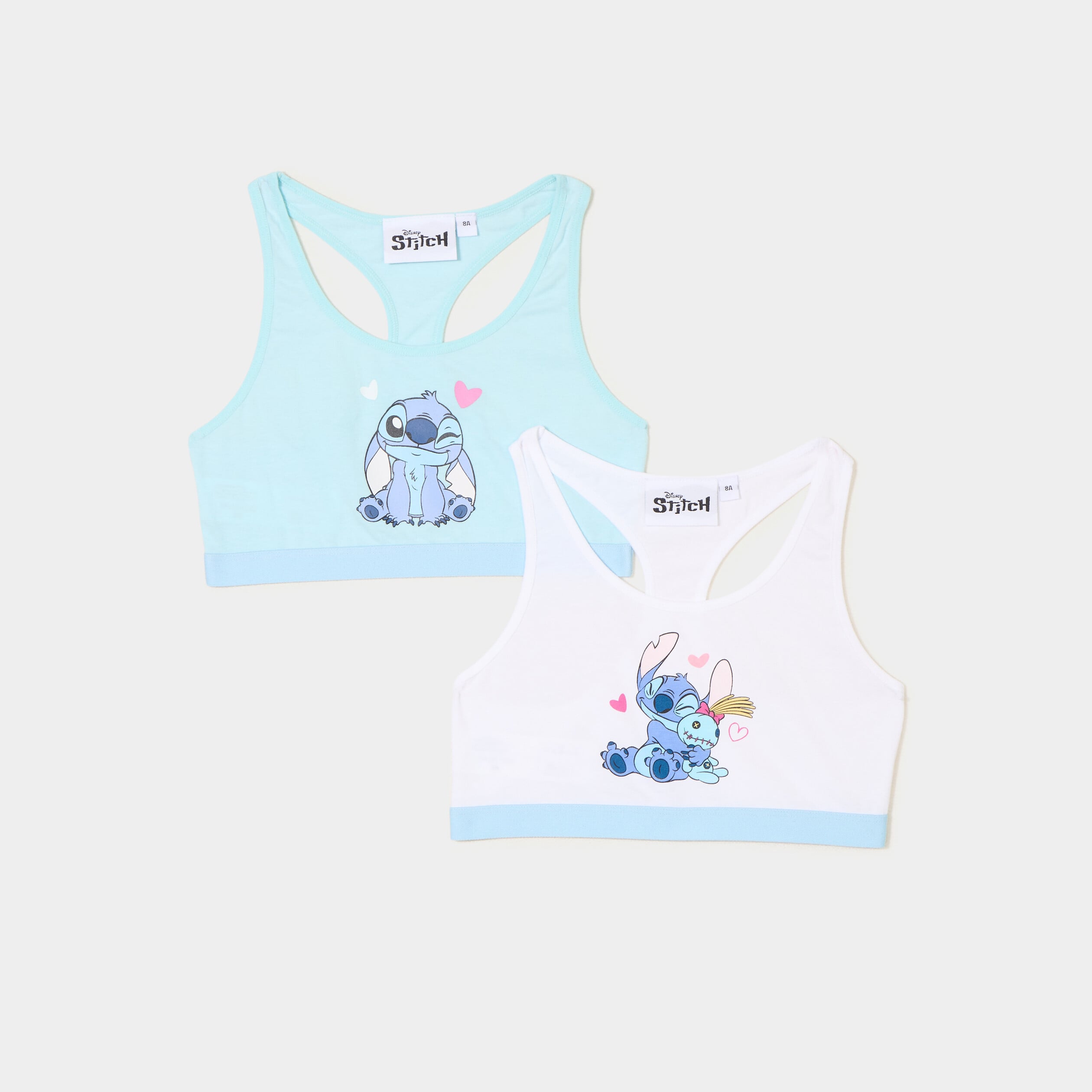 Lot 2 brassi&egrave;res coton Stitch vert fille