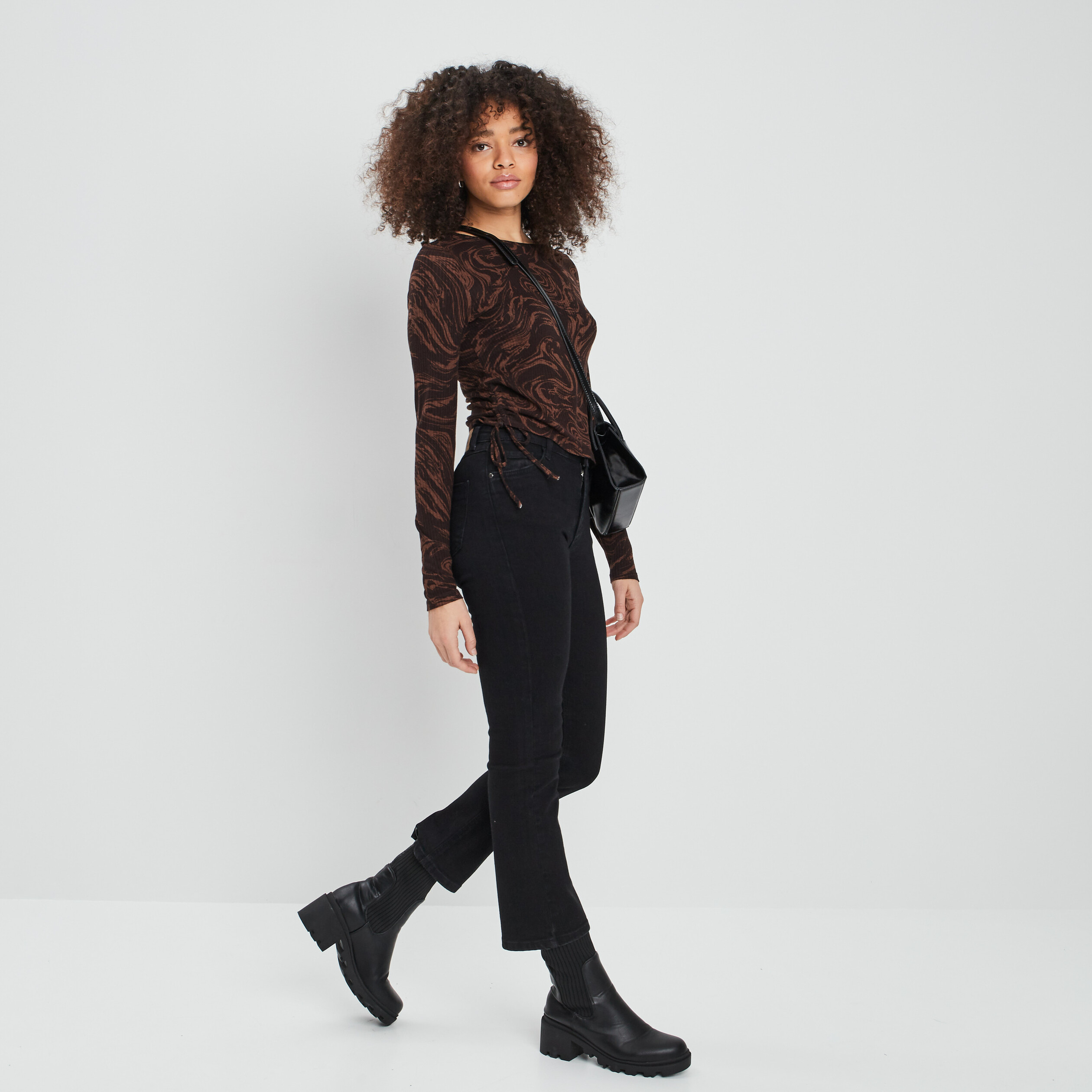 jeans flare 78eme denim noir femme Jeans flare 7/8ème denim noir femme