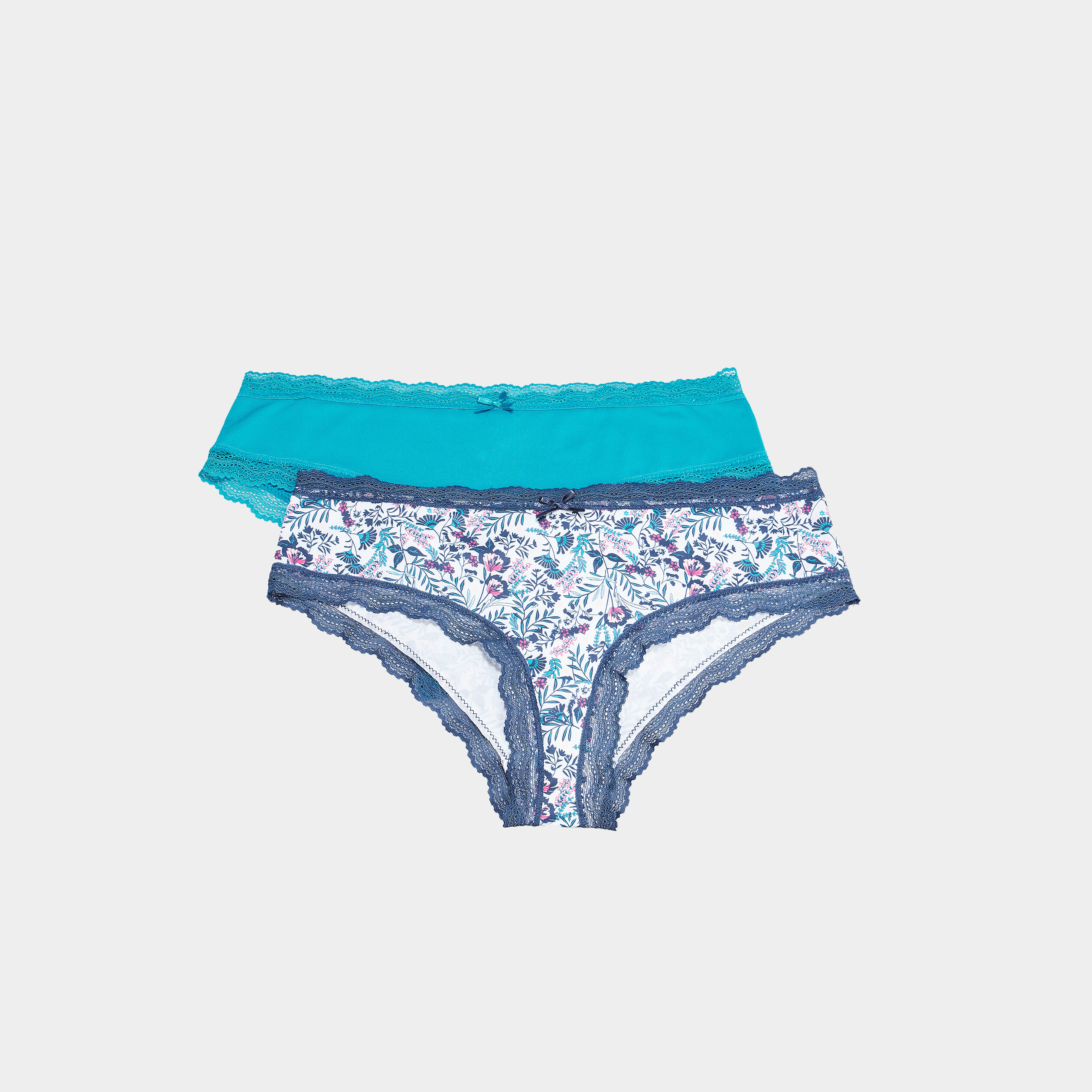 Lot 2 shortys microfibre ecru femme