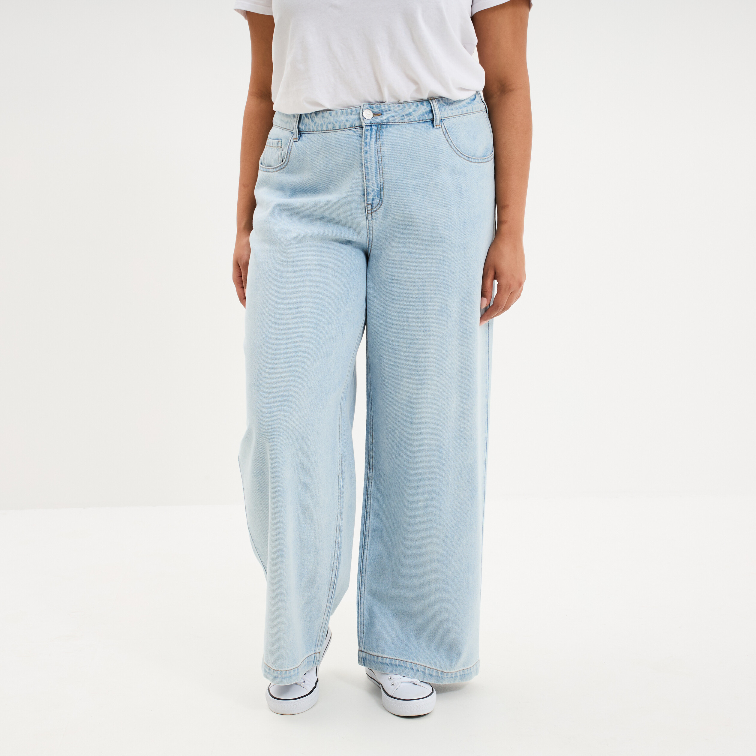 Jean large taille &eacute;lastiqu&eacute;e denim triple stone femme grande taille
