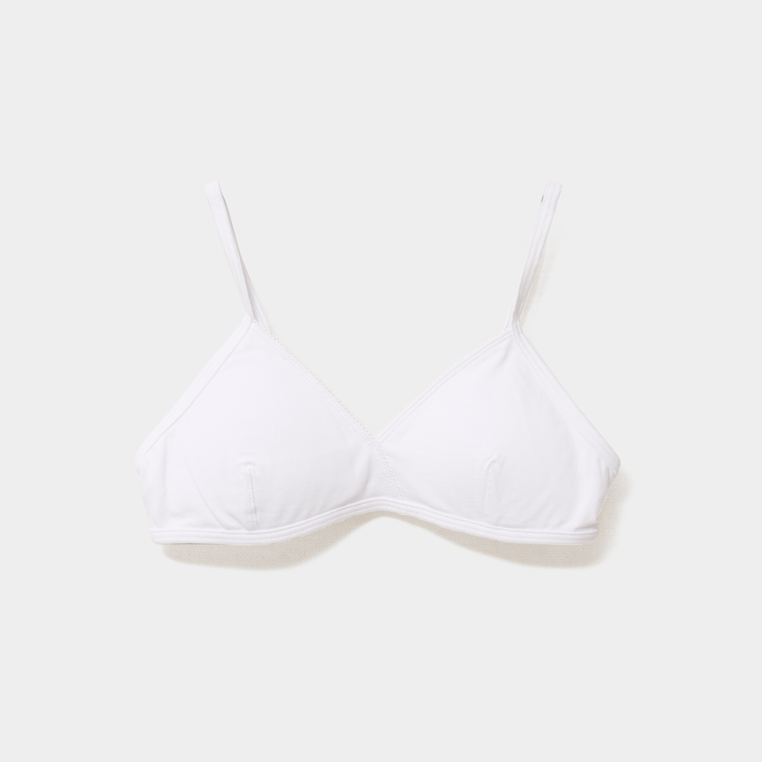 Soutien-gorge triangle padd&eacute; coton blanc fille
