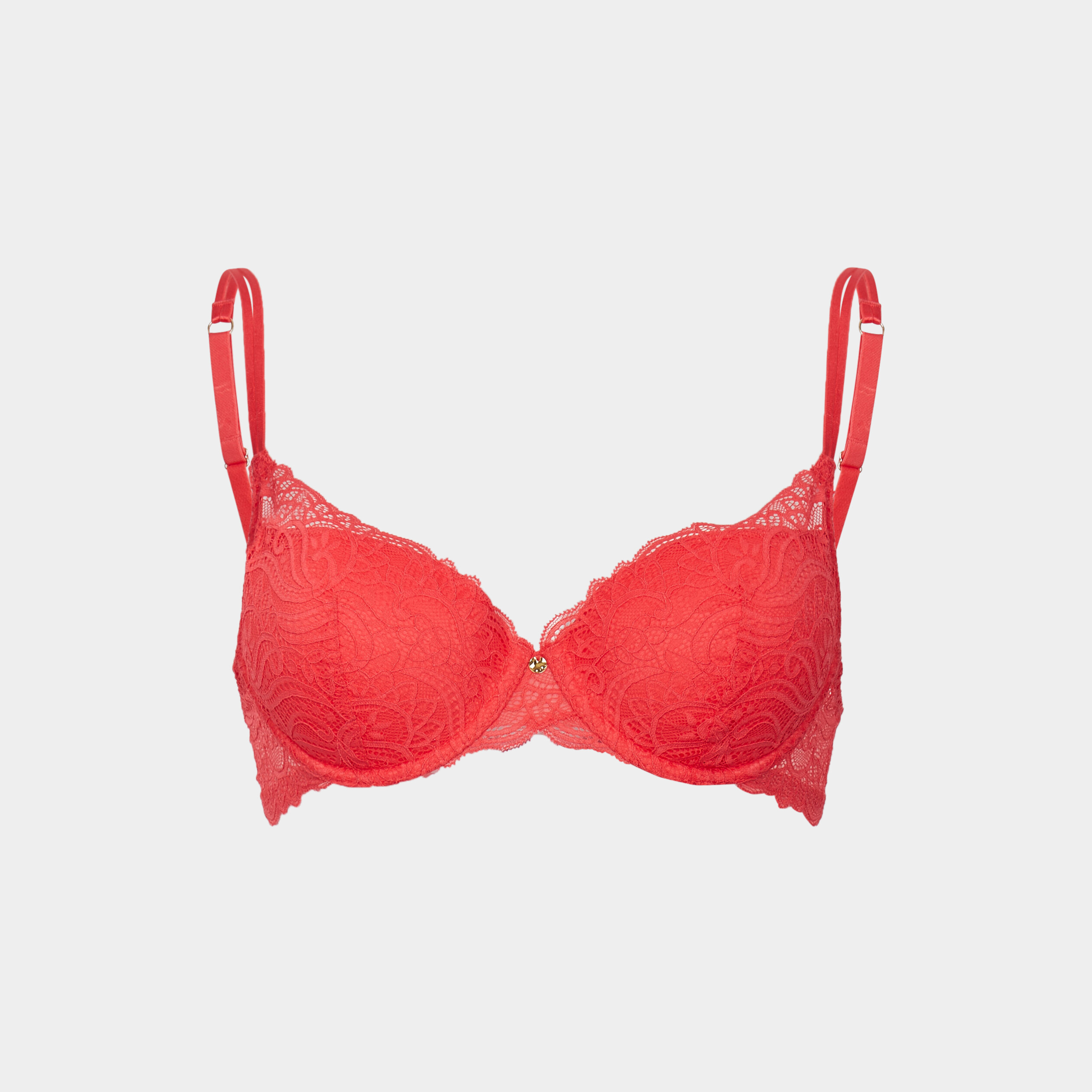 Soutien-gorge emboîtant paddé dentelle rose framboise femme