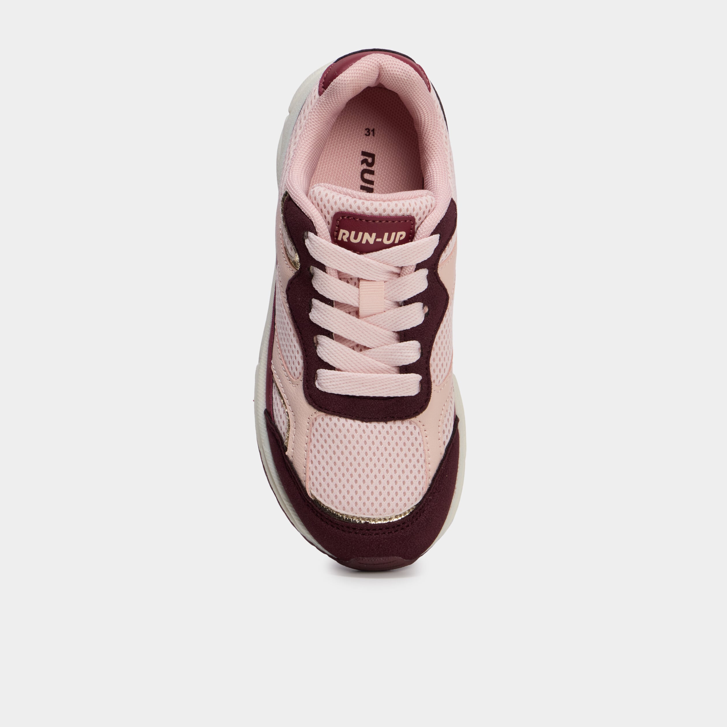 Baskets running &agrave; lacets rose fille