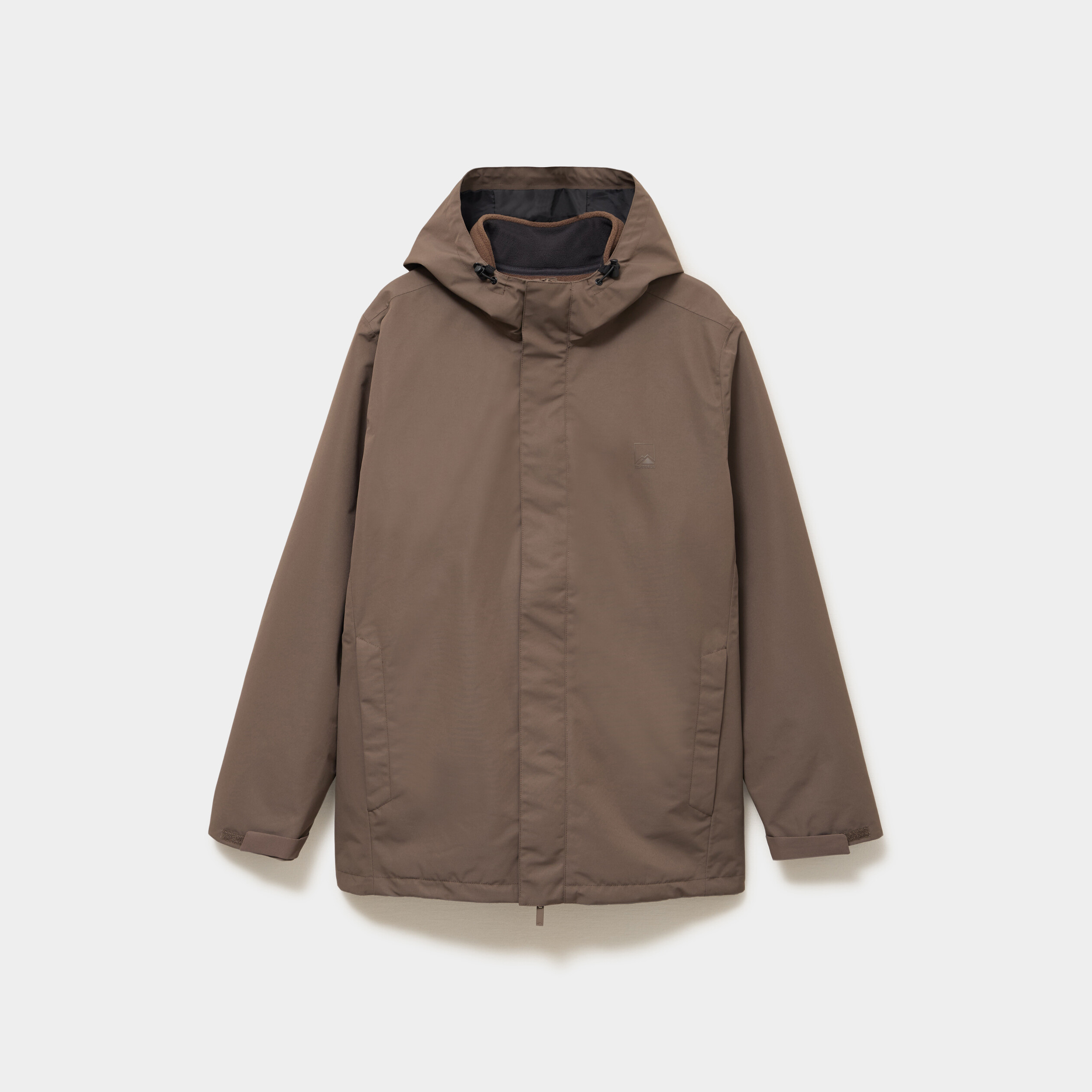 Parka chaude 3-en-1 imperm&eacute;able vert kaki homme