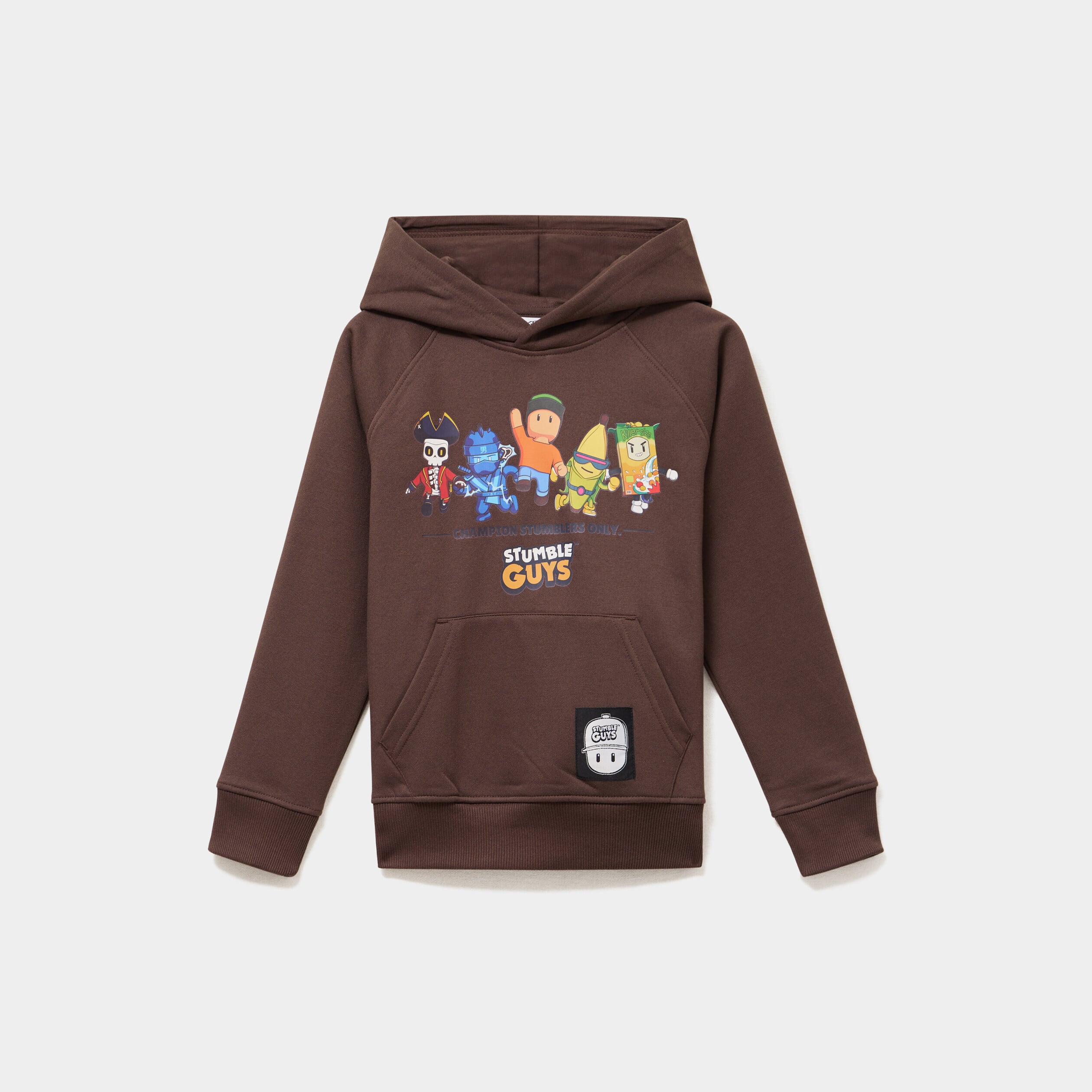 Sweat hoodie 1 poche Stumble Guys marron fonc&eacute; gar&ccedil;on