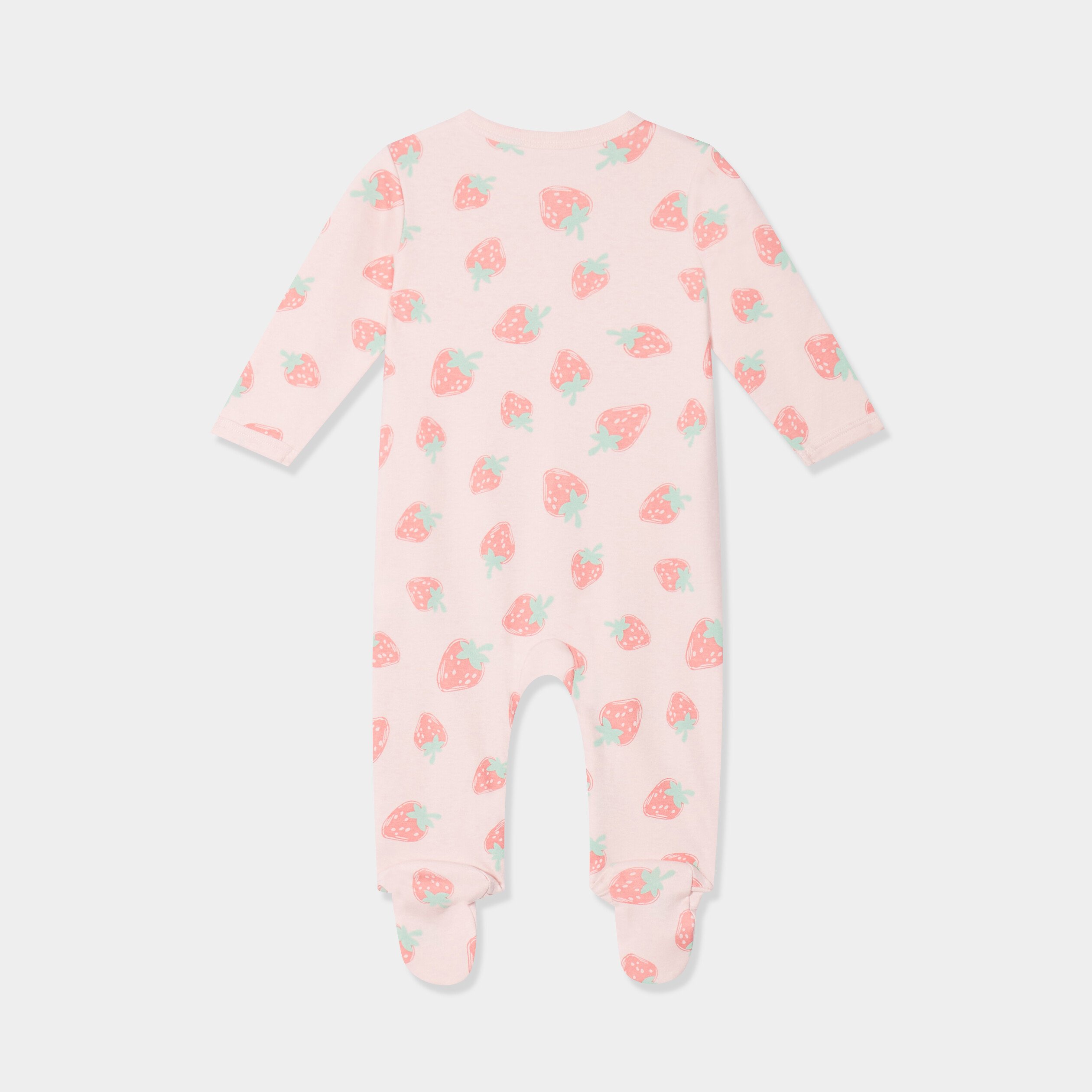 dors bien boutonne coton rose clair bebef Dors-bien boutonné coton rose clair bébé fille