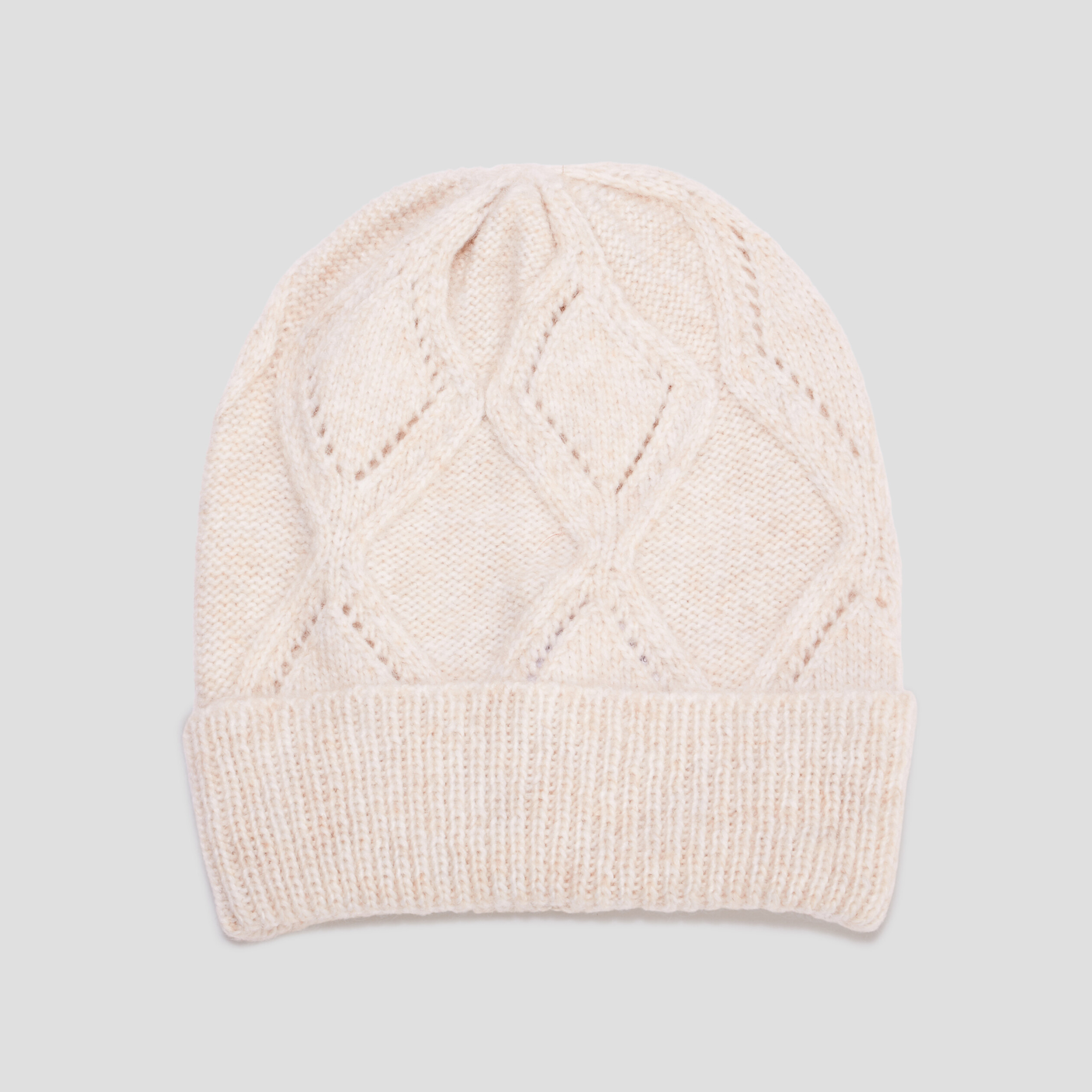 Ensemble bonnet et écharpe tricot sable femme