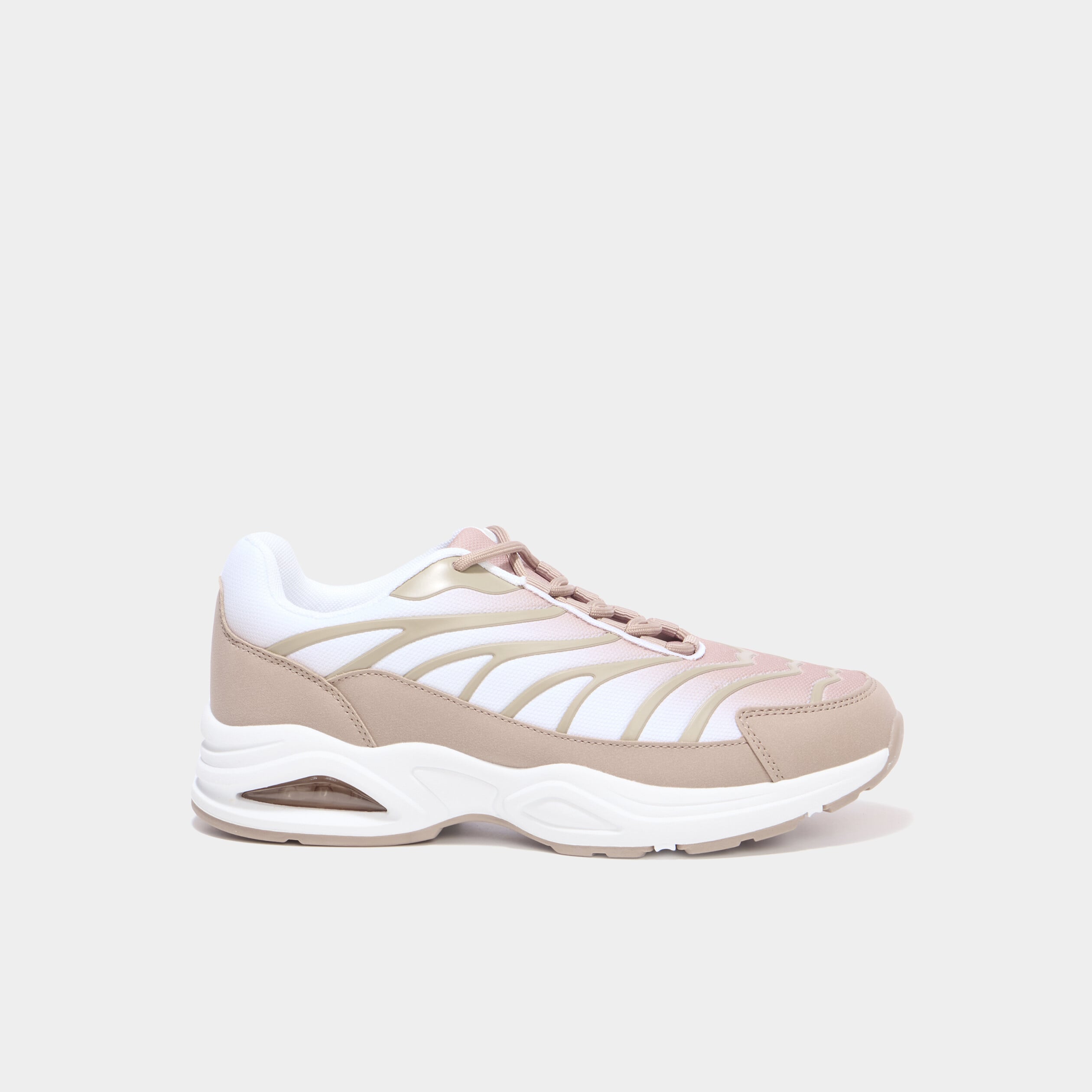 Baskets running semelles bulles taupe femme
