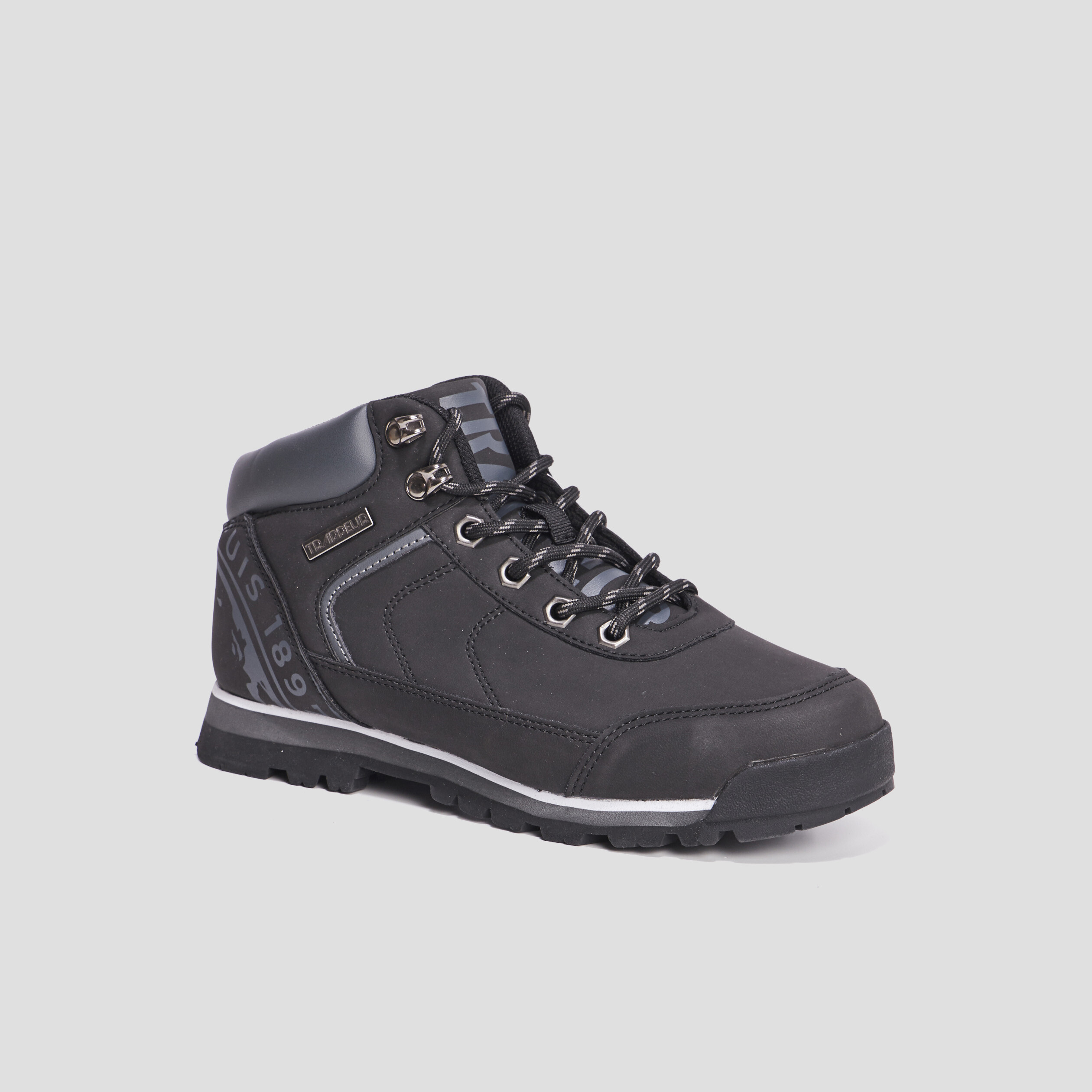 Bottines zip lacets Trappeur Babino noir gar&ccedil;on