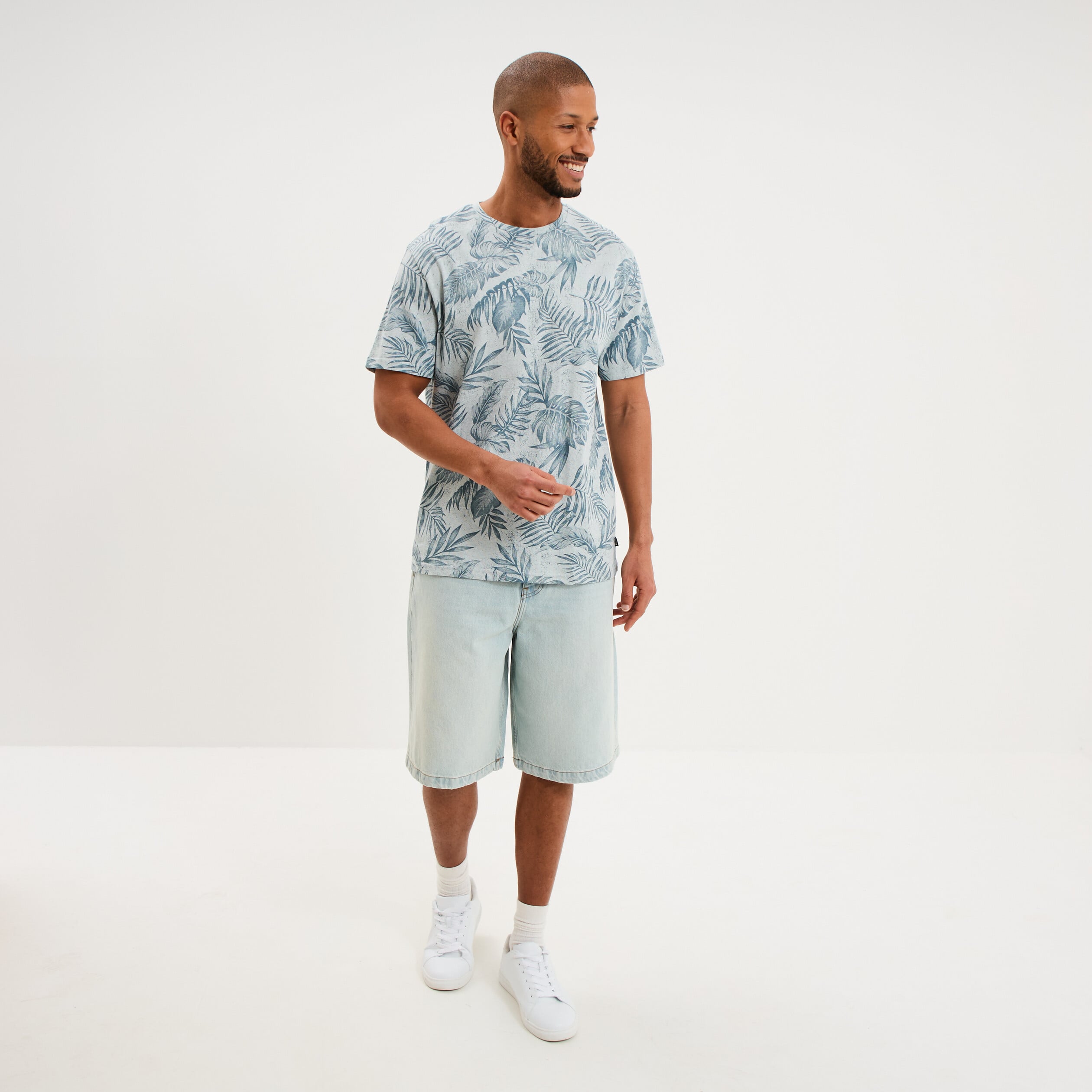 T-shirt manches courtes col rond gris homme