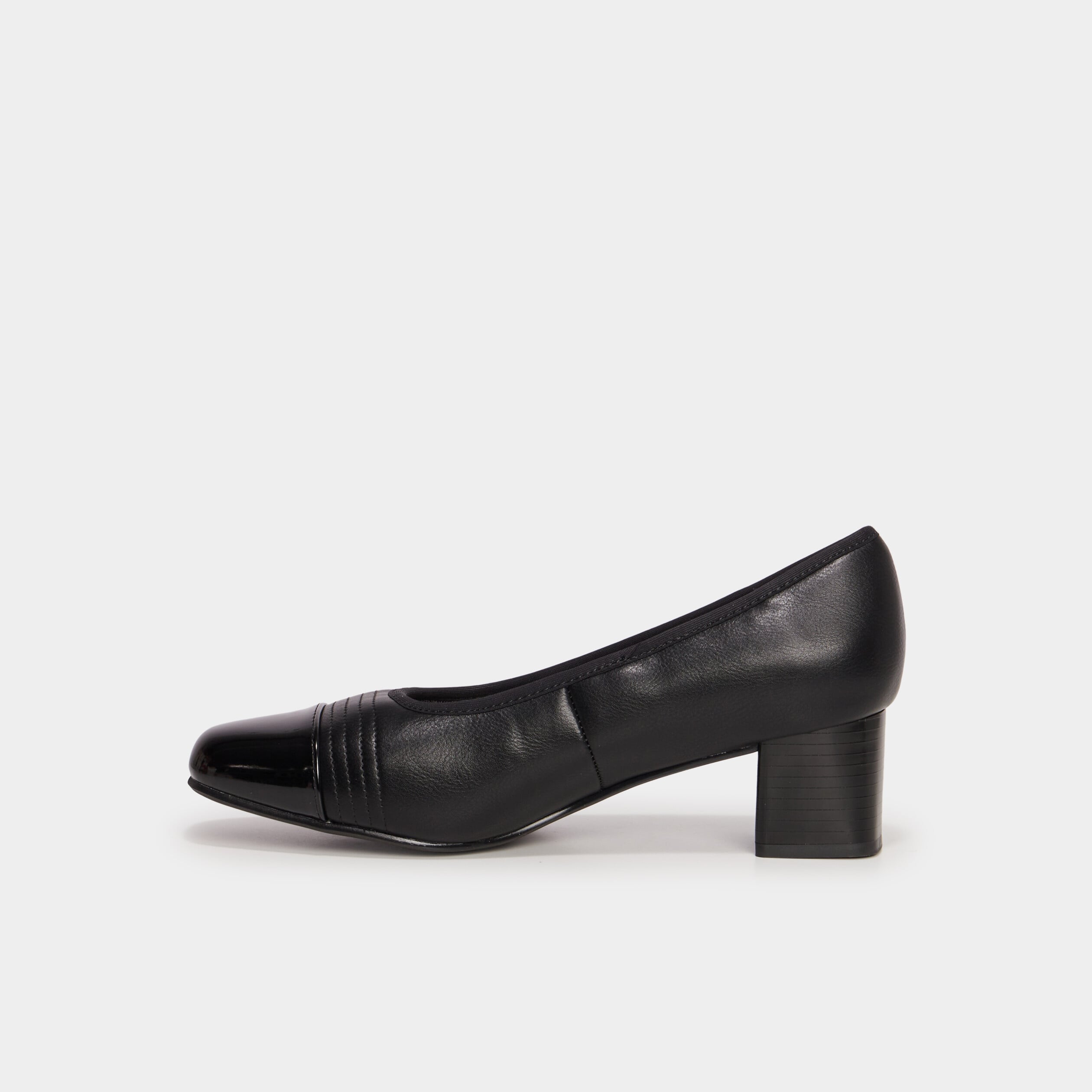 Escarpins talons carr&eacute;s noir femme