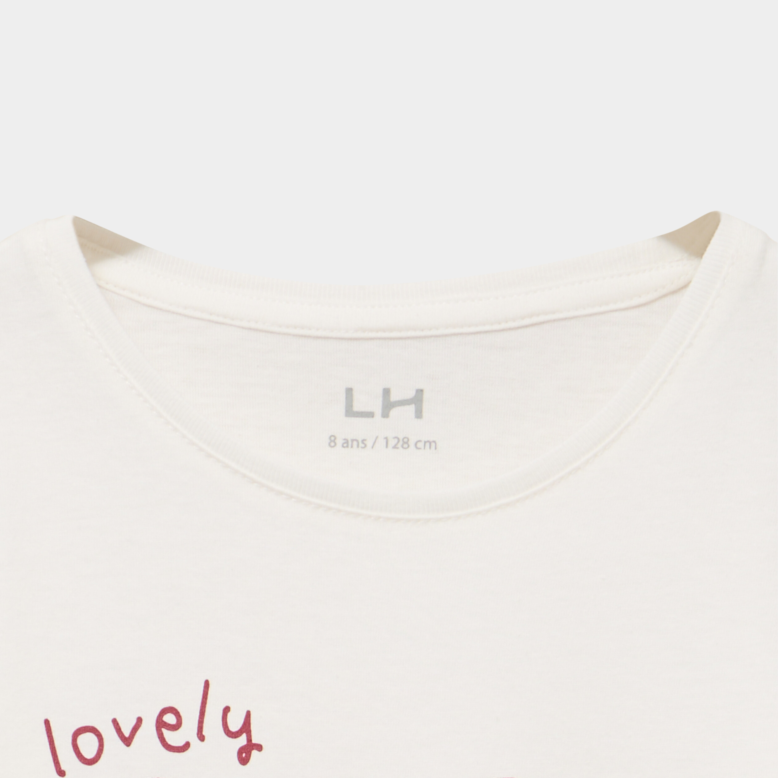 T-shirt droit manches longues coton ivoire fille