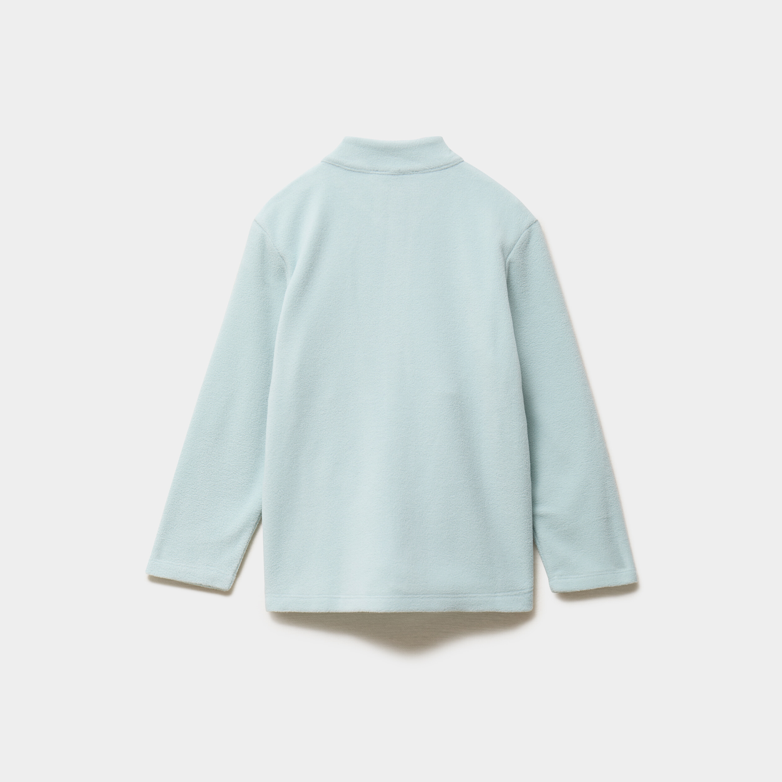 Gilet effet polaire zipp&eacute; col montant bleu gris fille