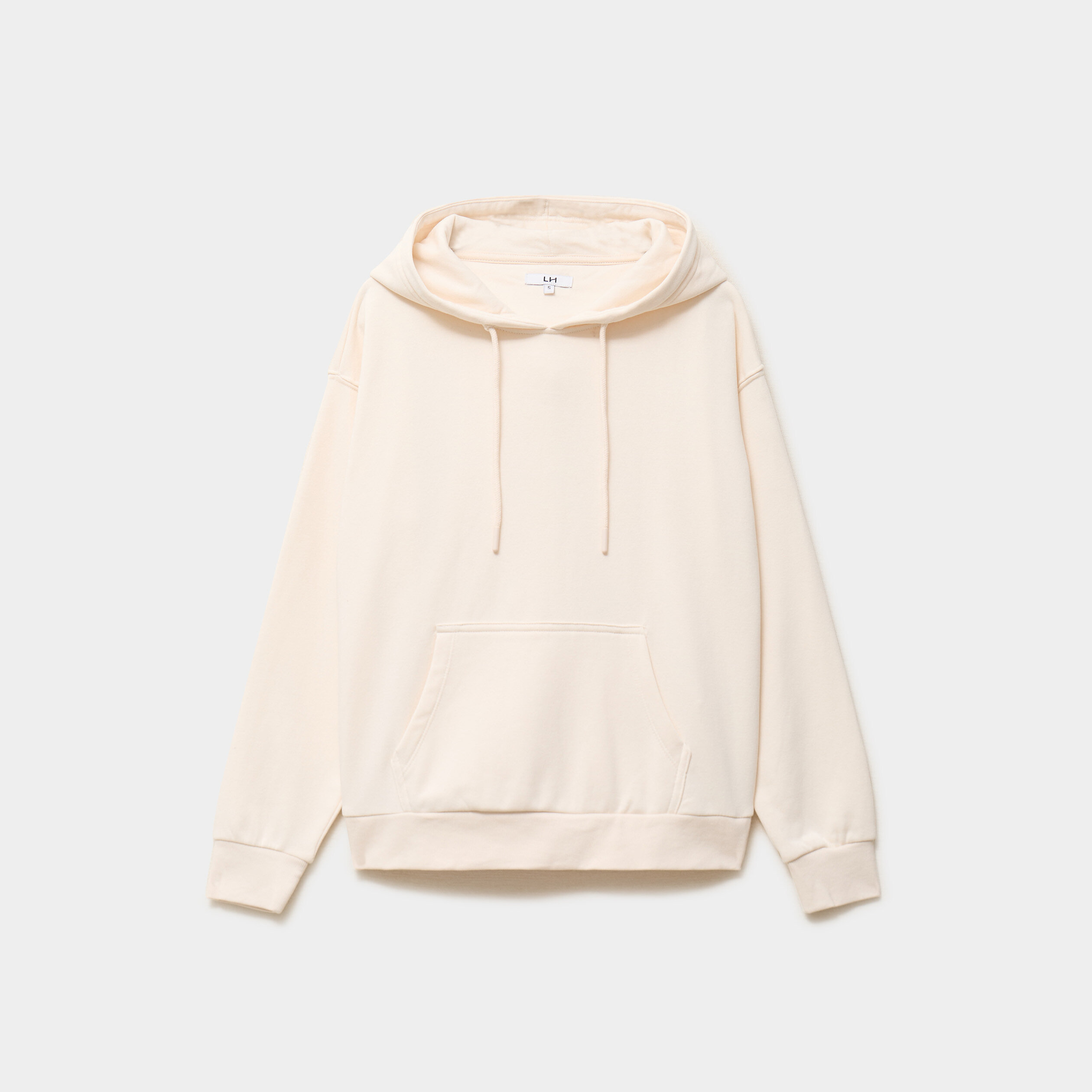 Sweat hoodie 1 poche &agrave; capuche beige femme