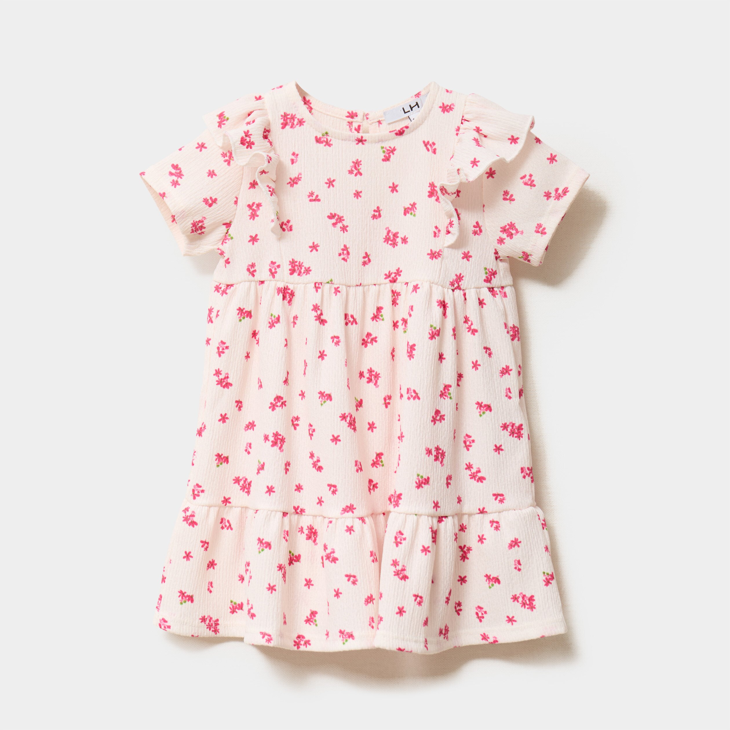 robe evasee avec volants blanc bebef Robe évasée avec volants blanc bébé fille