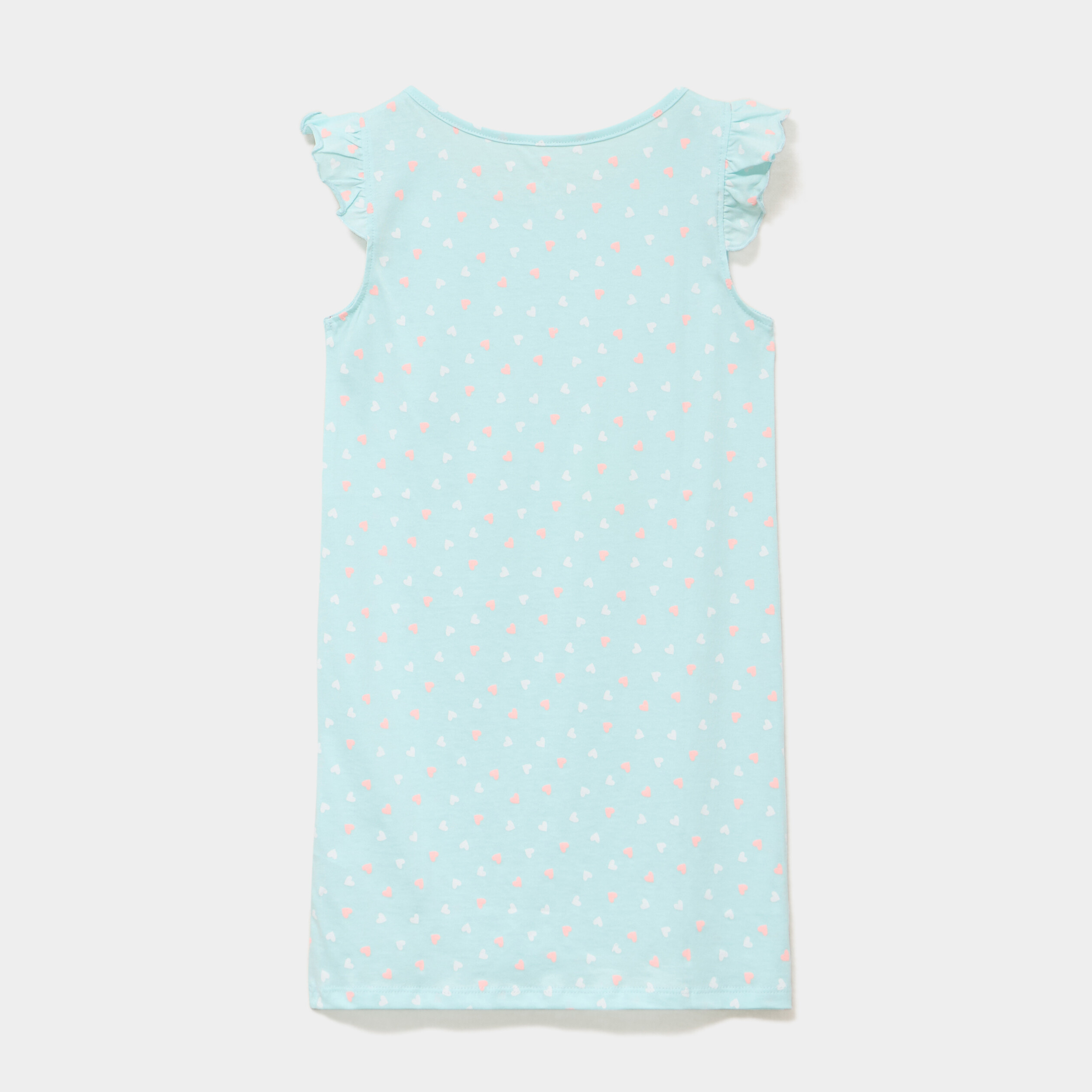 Chemise de nuit manches &agrave; volants coton vert fille
