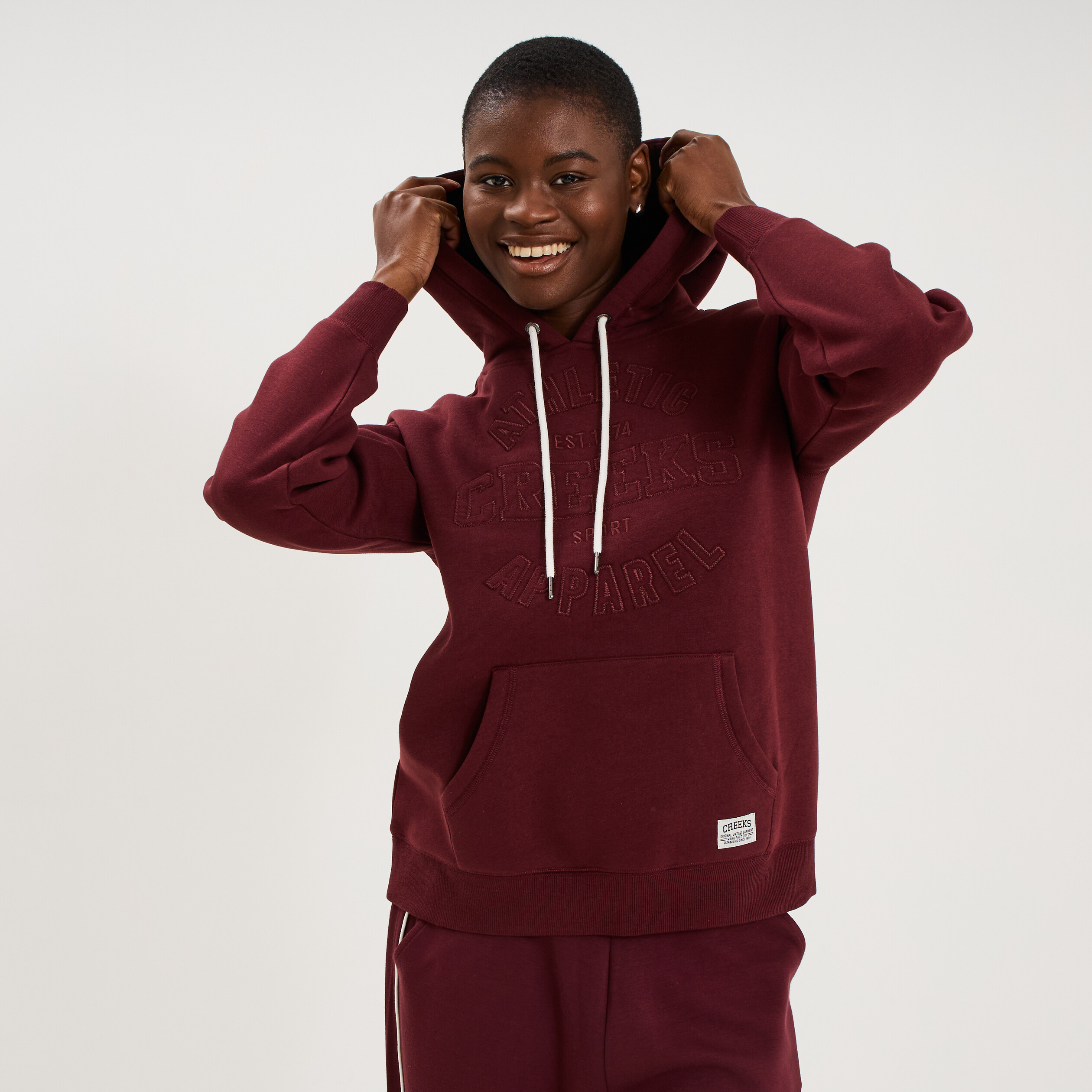Sweat &agrave; capuche hoodie violet fonc&eacute; femme