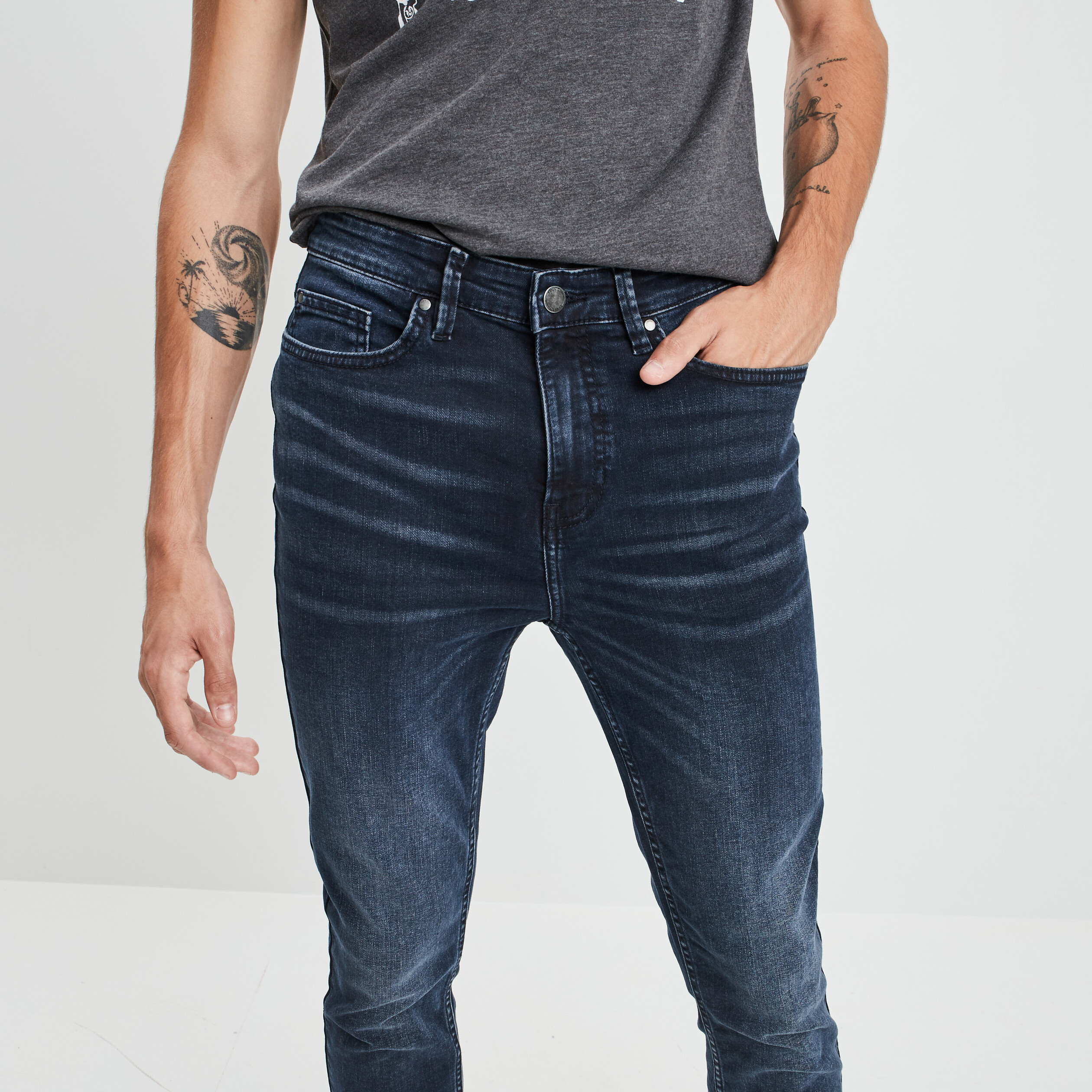 jeans skinny denim blue black homme Jeans skinny denim blue black homme