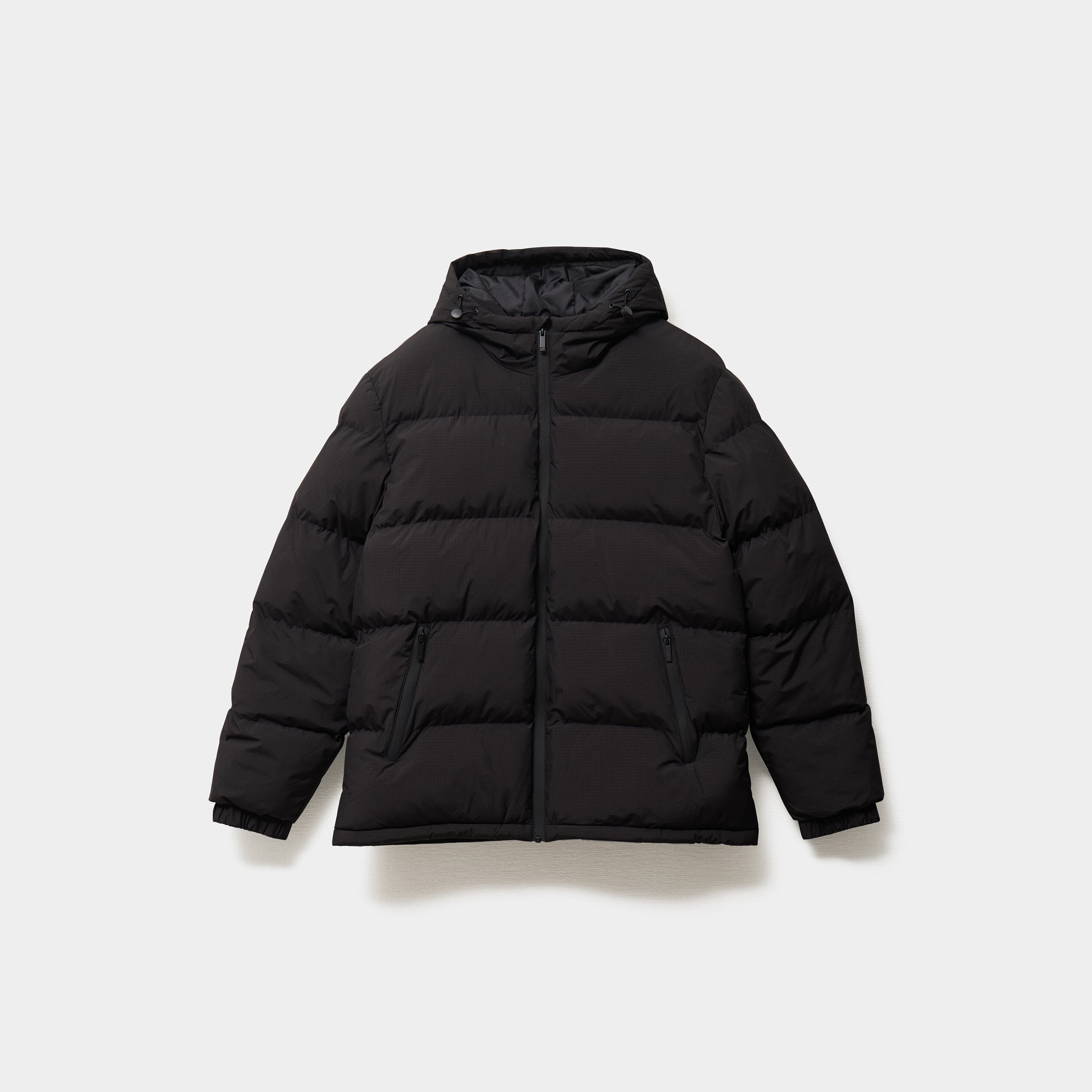 Doudoune d&eacute;perlante zipp&eacute;e &agrave; capuche noir homme