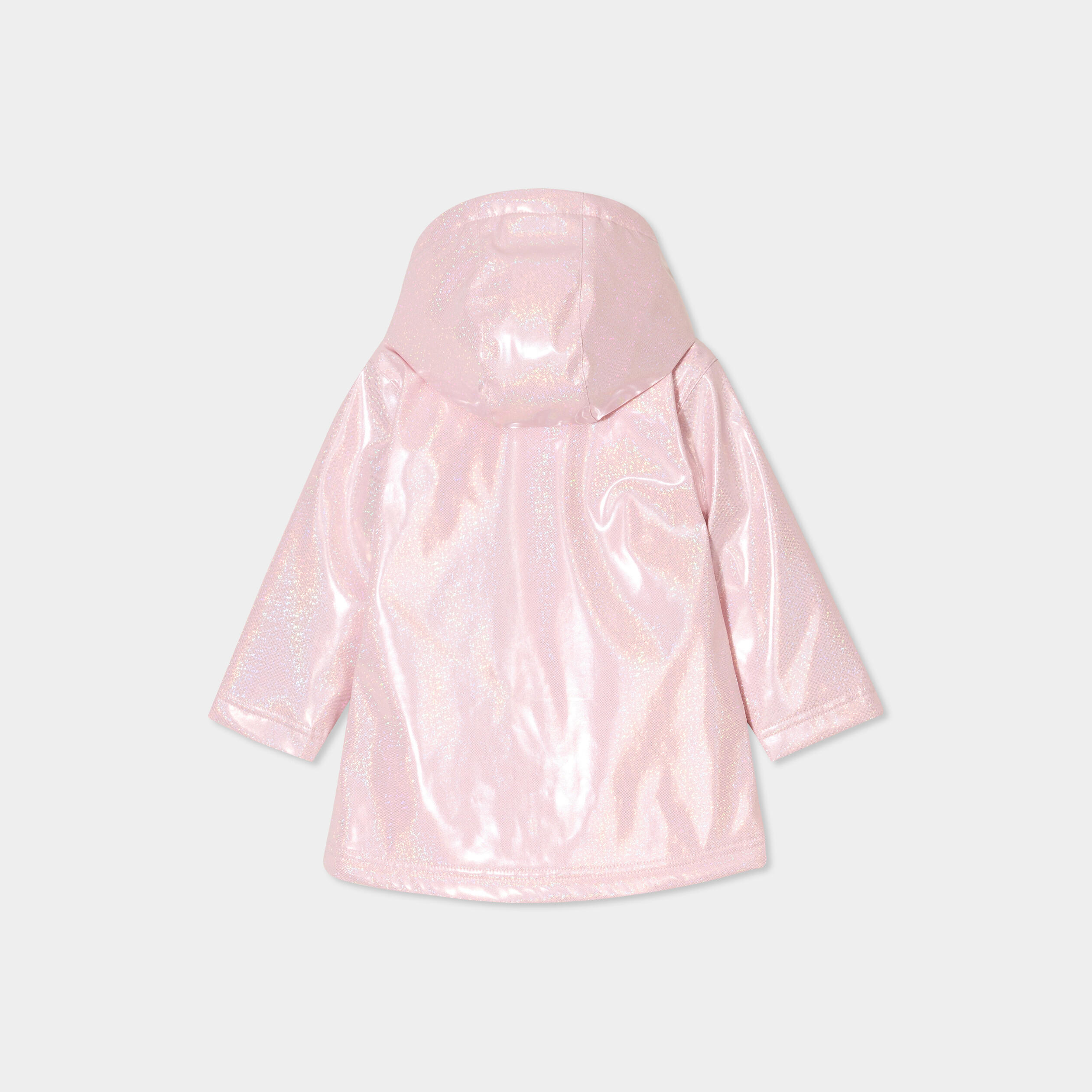 Coupe-vent imperm&eacute;able &agrave; paillettes rose clair b&eacute;b&eacute; fille