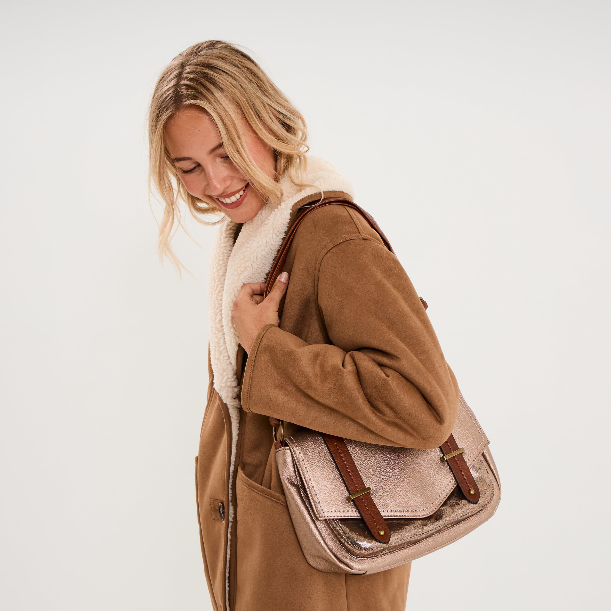 Sac cartable en bandouli&egrave;re multicolore femme