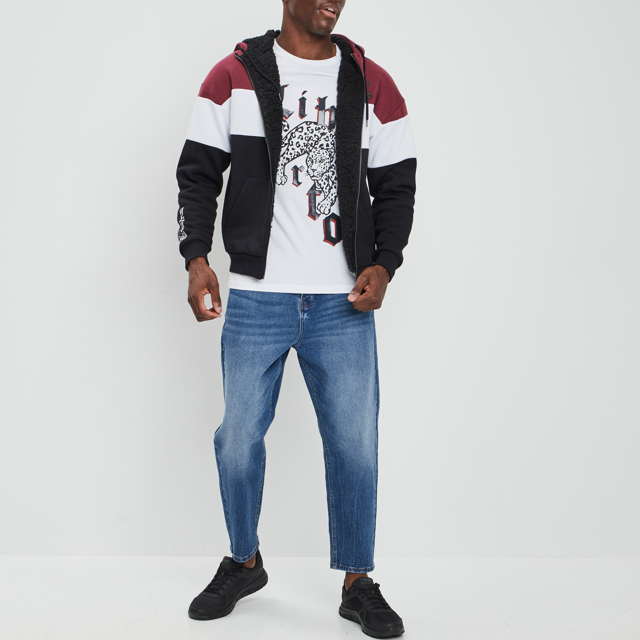 Gilet à capuche Liberto prune homme