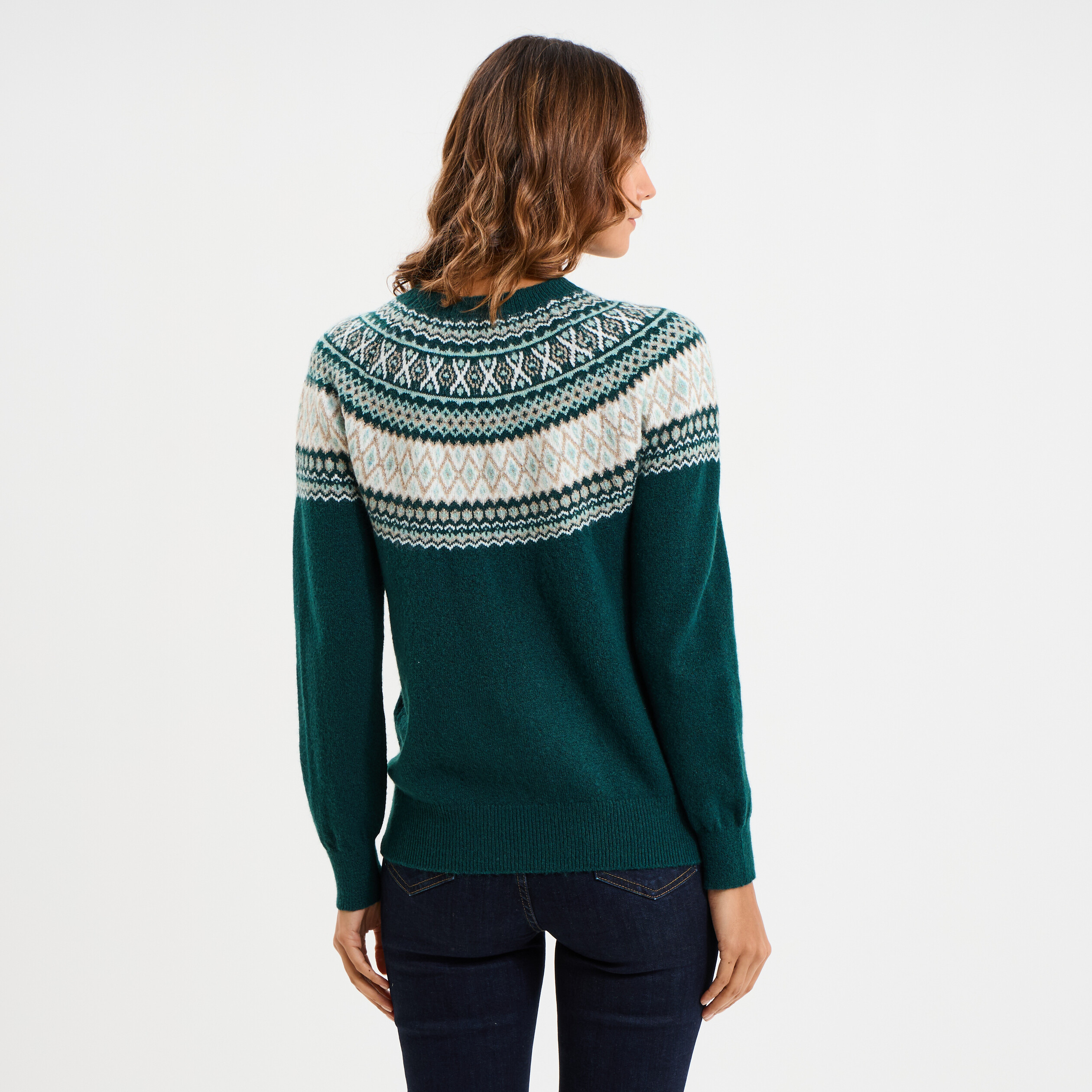 PULL JACQUARD DEVERNOIS SPORT - TAILLE 4 (XL) - MULTICOLORE - OCCASION TRÈS BON ÉTAT - STYLE MARIN