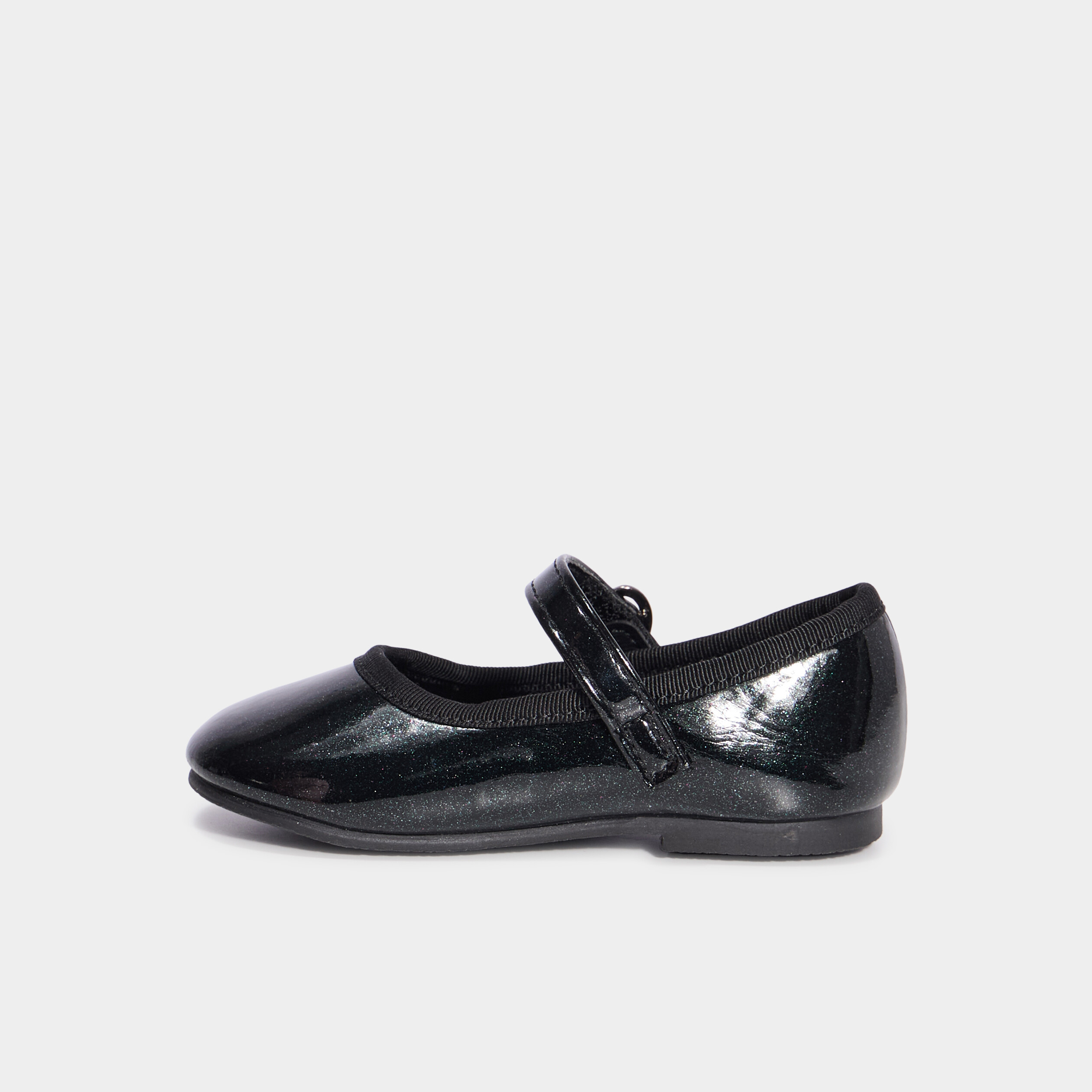 Ballerines vernies à paillettes noir bébé fille