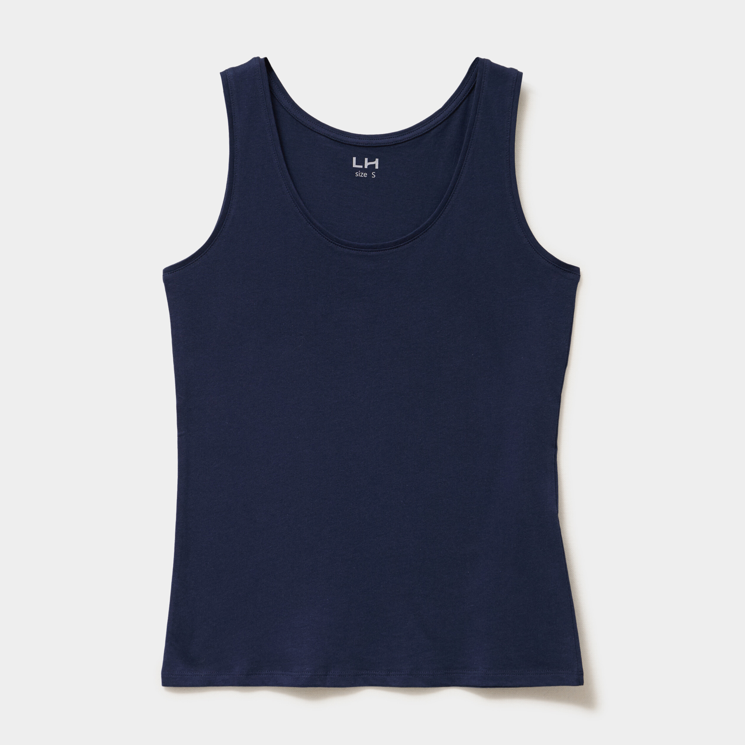D&eacute;bardeur bretelles larges coton bleu marine femme