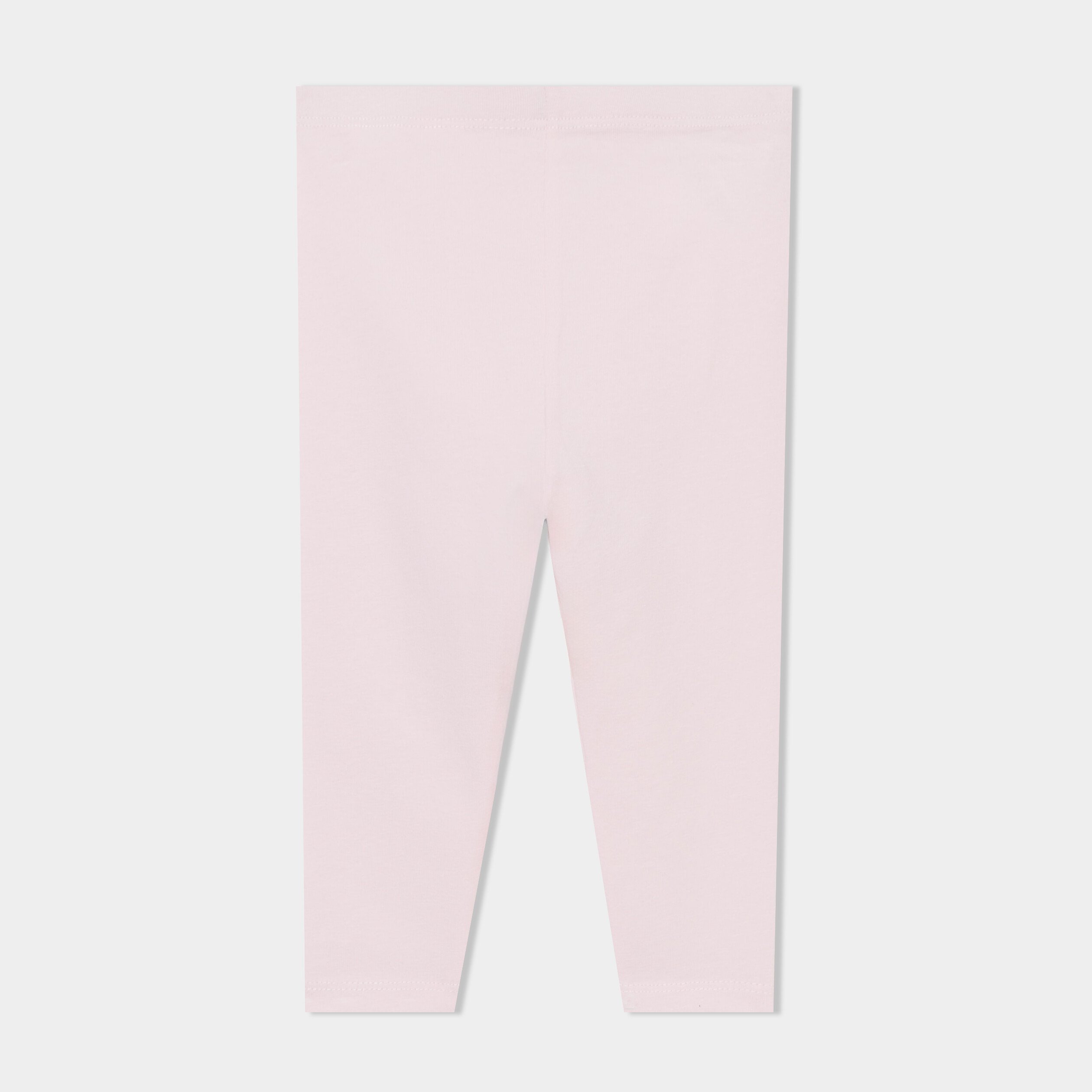 legging uni en coton rose clair bebef Legging uni en coton rose clair bébé fille