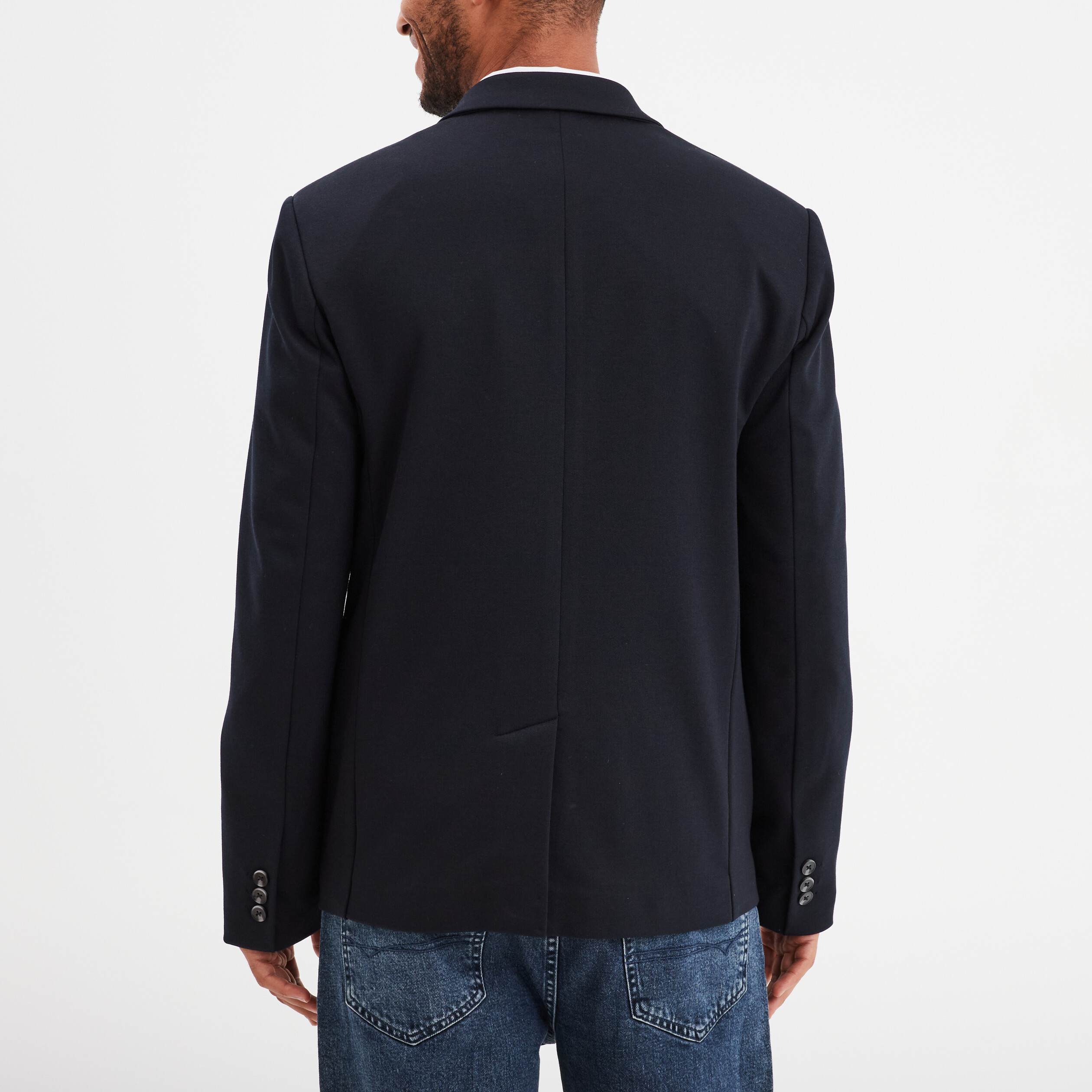 veste costume boutonnee 1 poche buste bleu fonce homme Veste costume boutonnée 1 poche buste bleu foncé homme