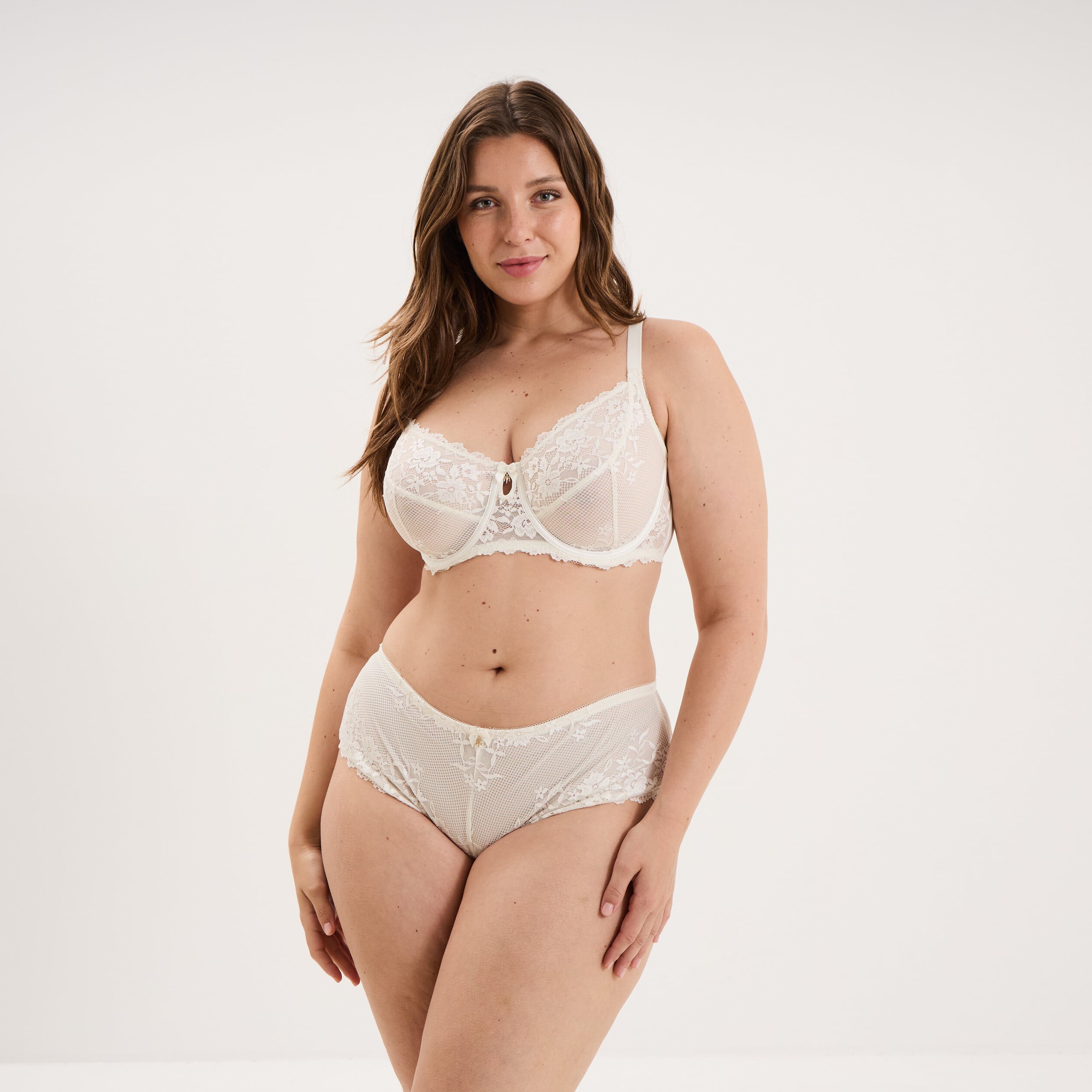 Soutien-gorge embo&icirc;tant dentelle blanc femme grande taille