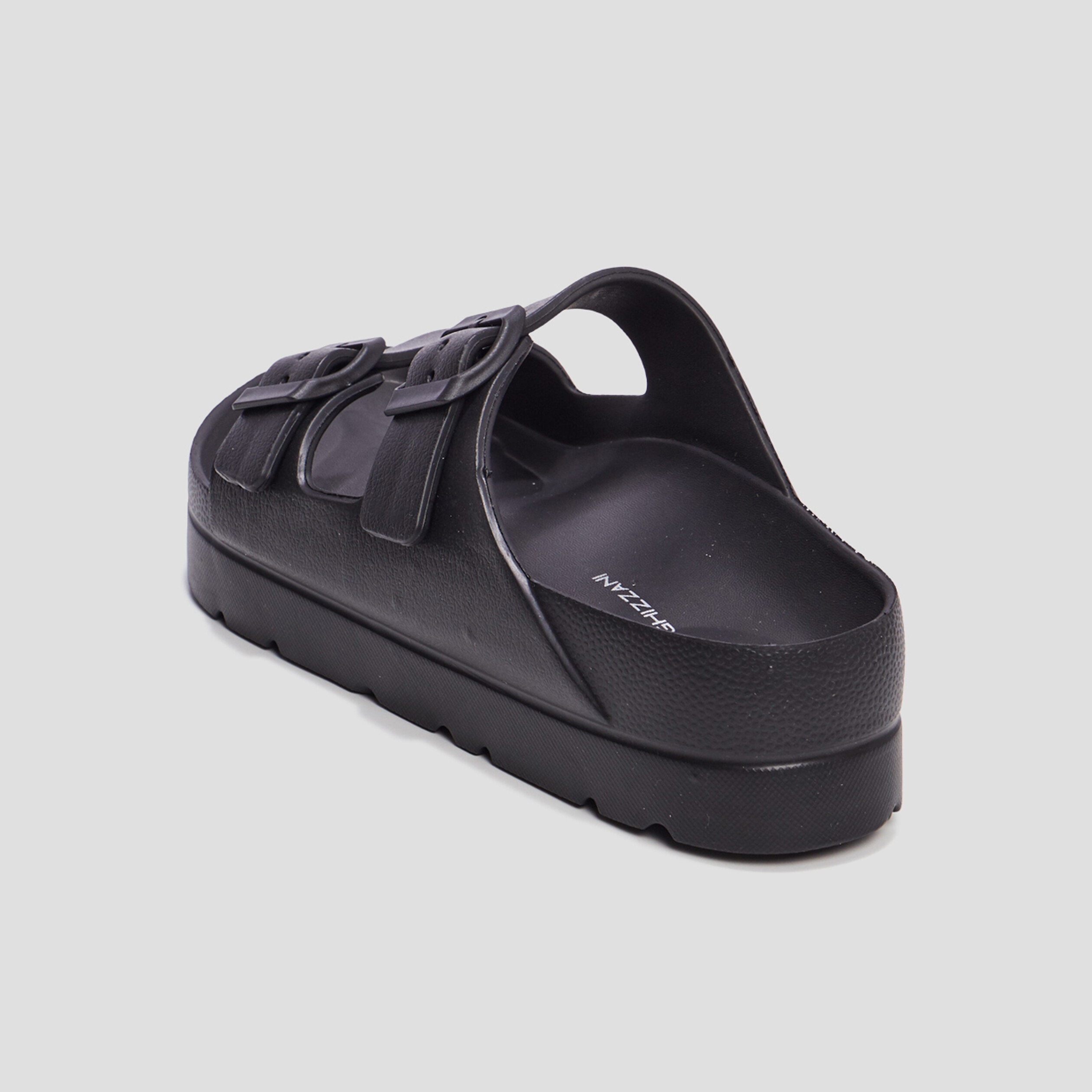 Mules de plage plateformes noir femme