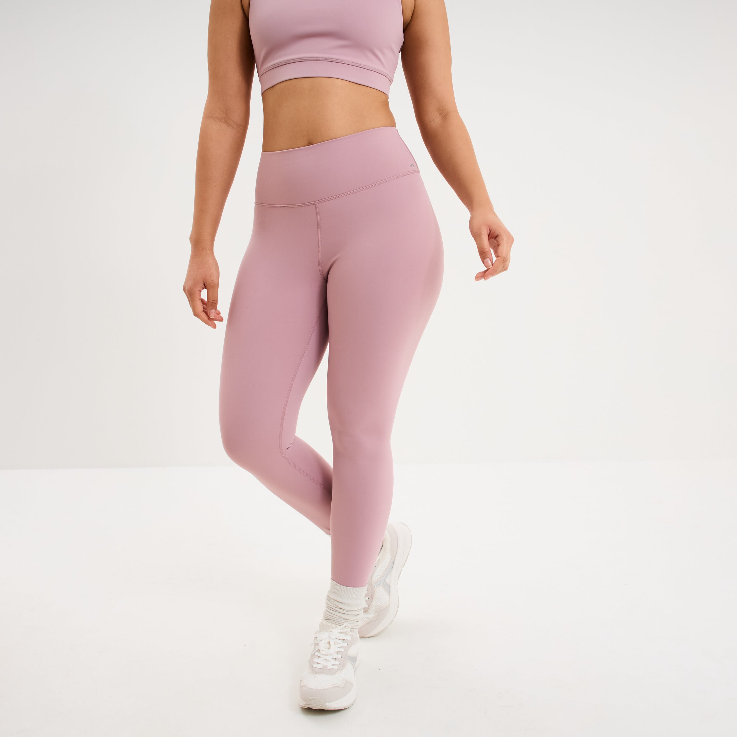 Legging de sport gainant taille haute mauve femme