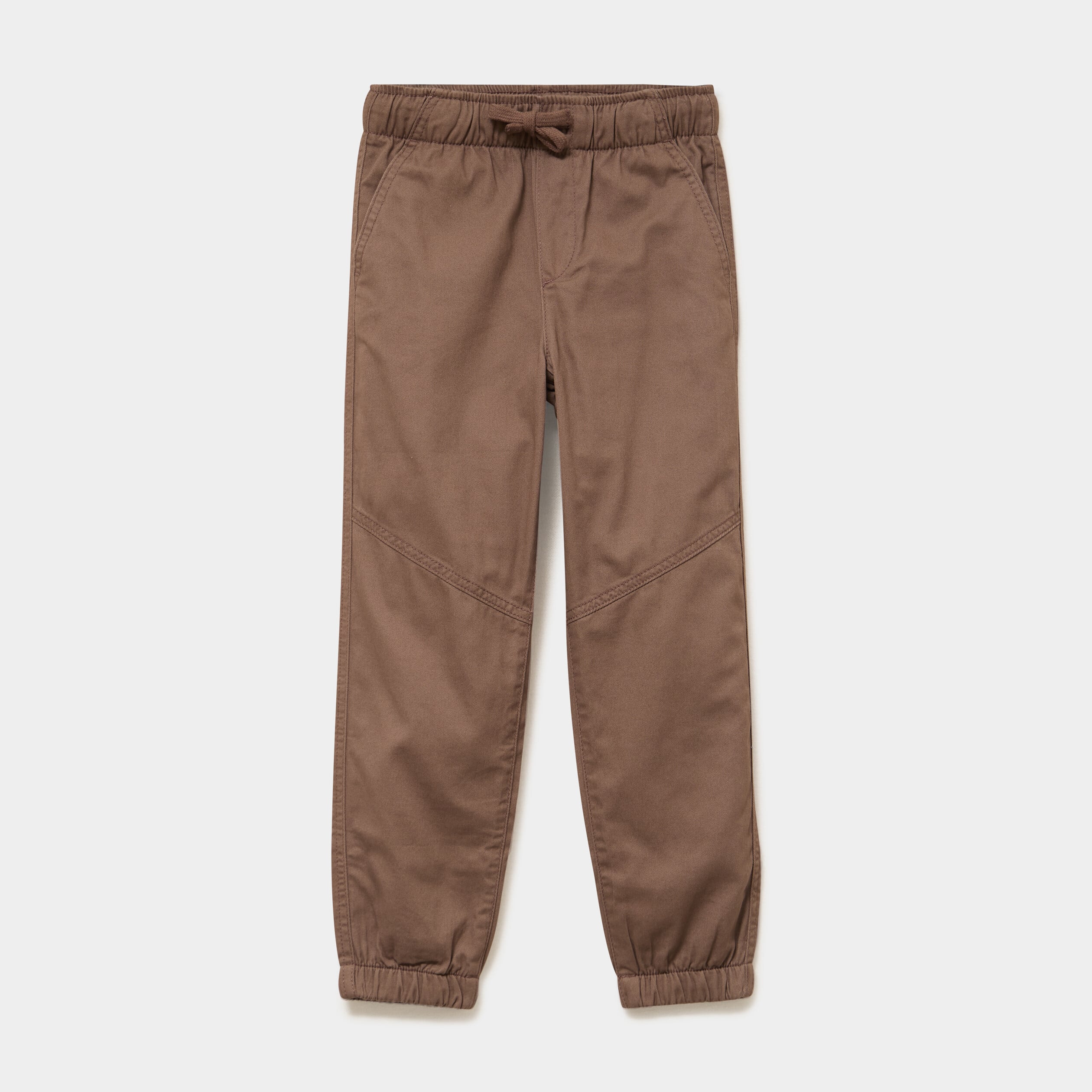 Pantalon jogger doubl&eacute; coton taupe gar&ccedil;on