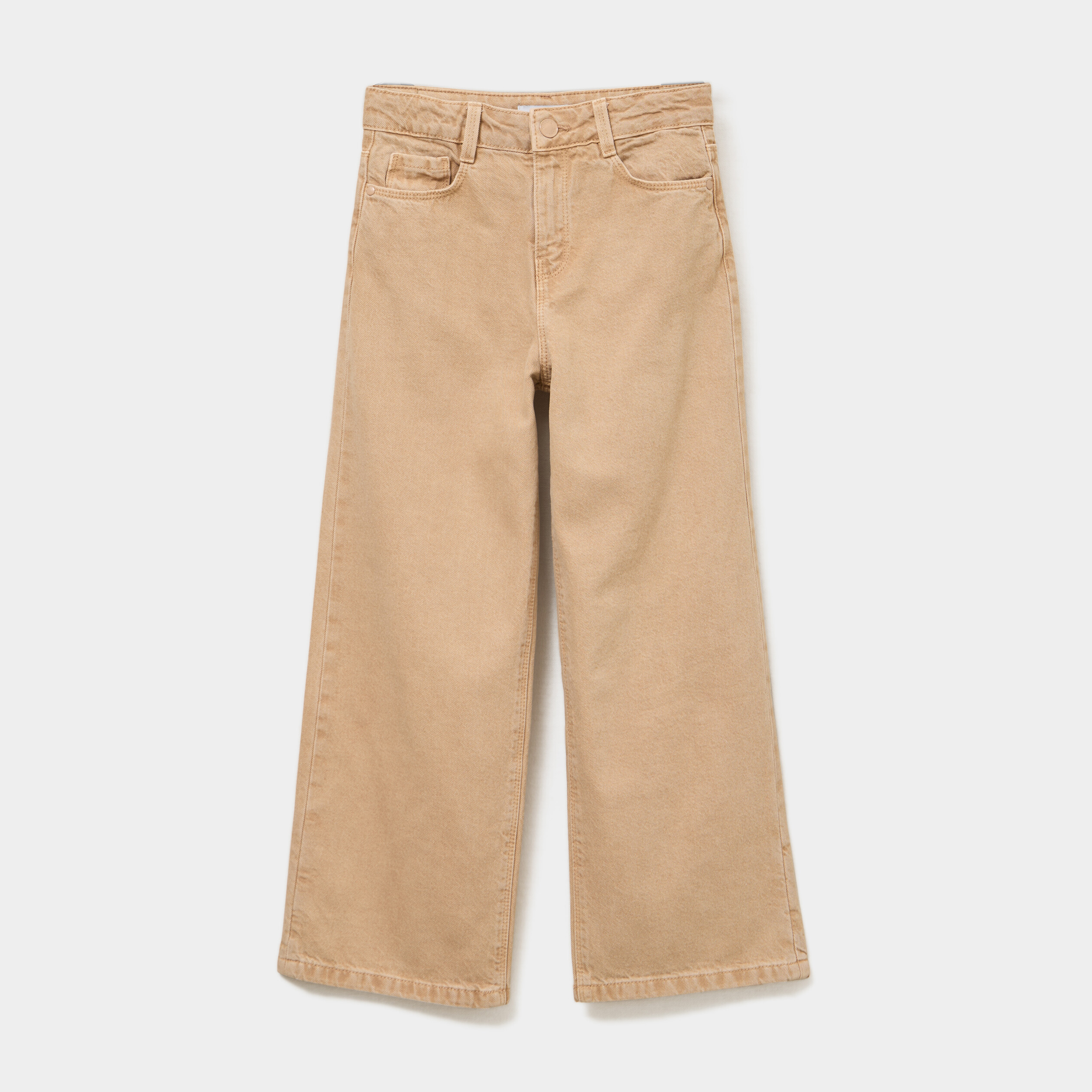 pantalon large 5 poches coton creeks taupe fille Pantalon large 5 poches coton Creeks taupe fille