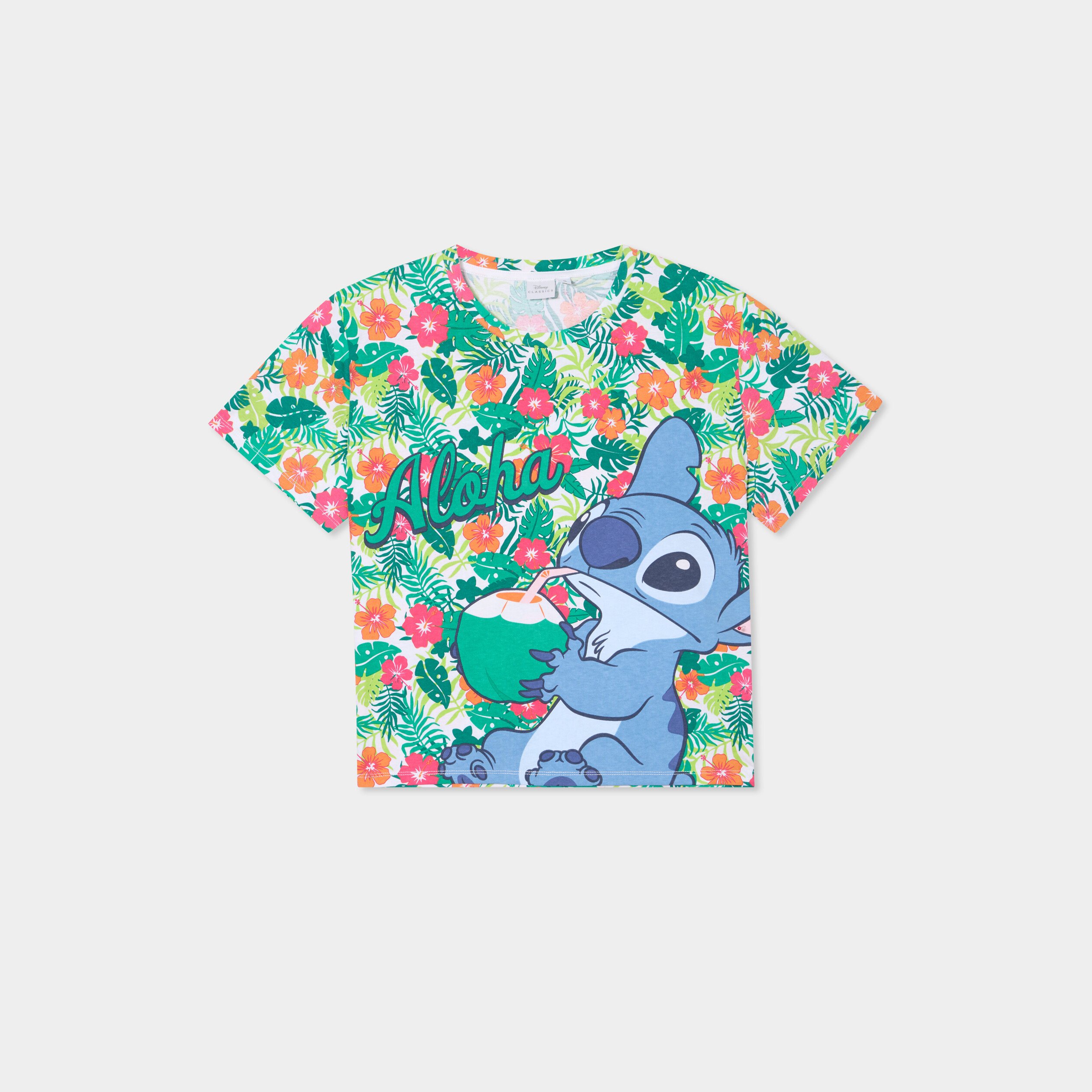 t shirt manches courtes coton stitch multicolore femme T-shirt manches courtes coton Stitch multicolore femme