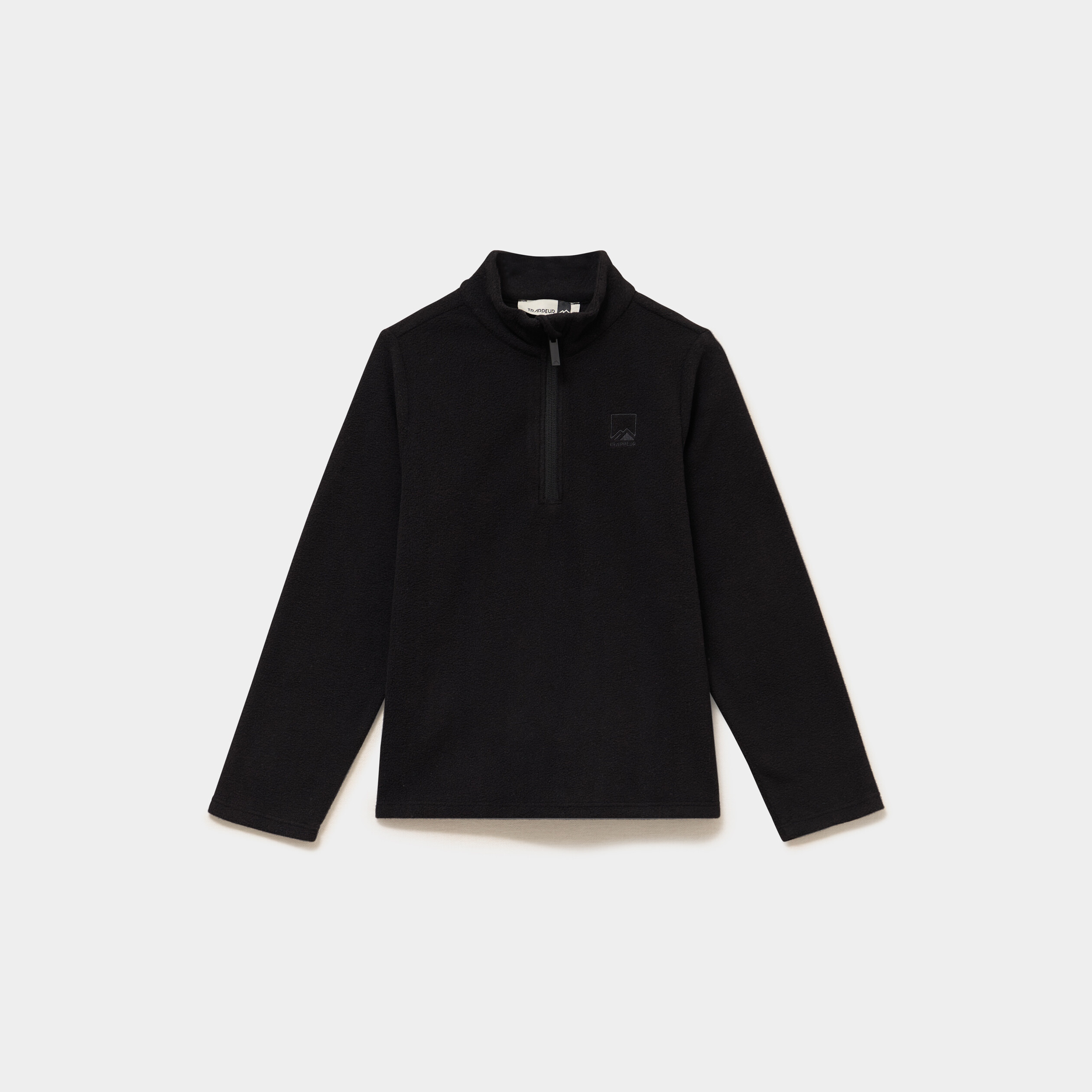 Sweat polaire col camionneur noir mixte