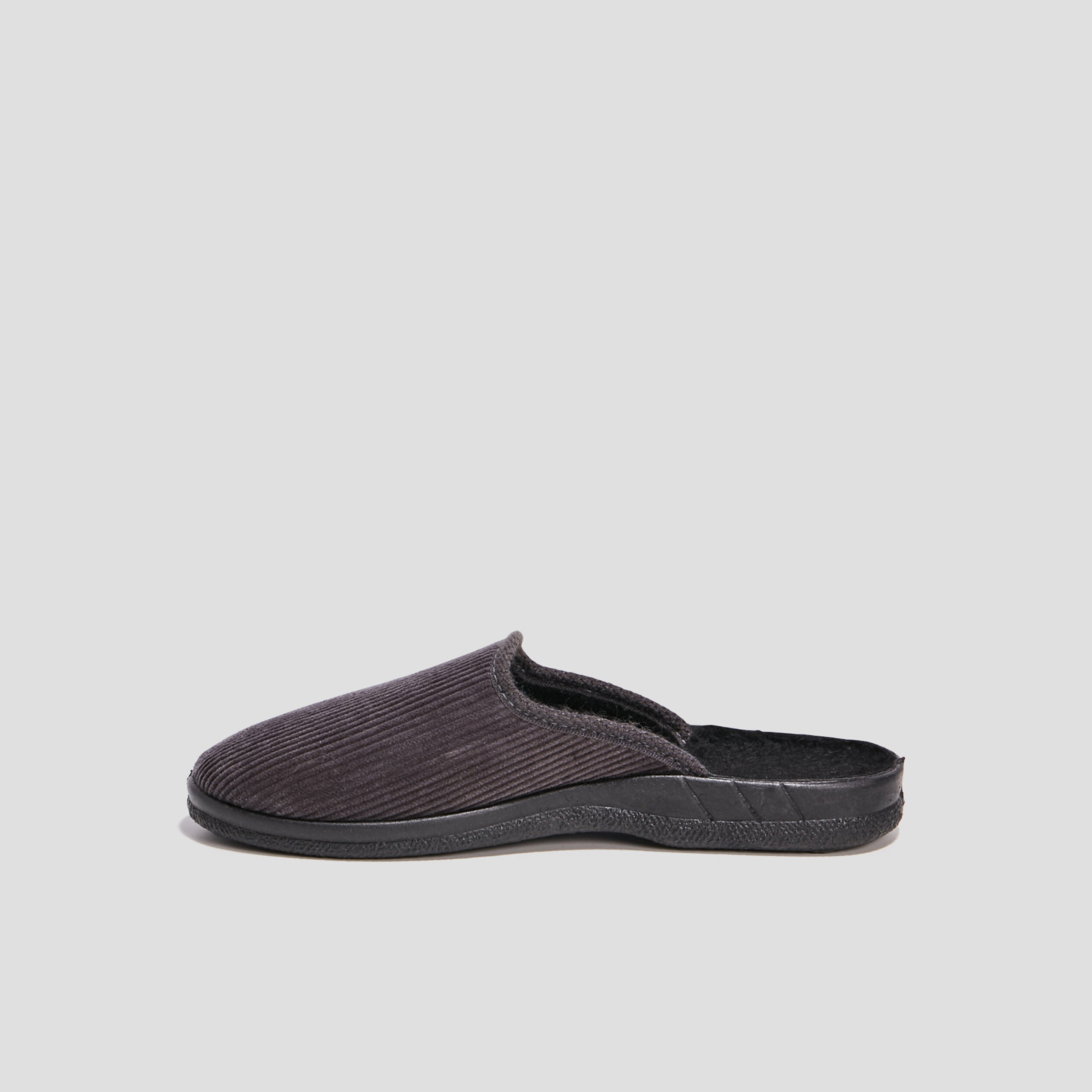 Chaussons mules velours gris homme