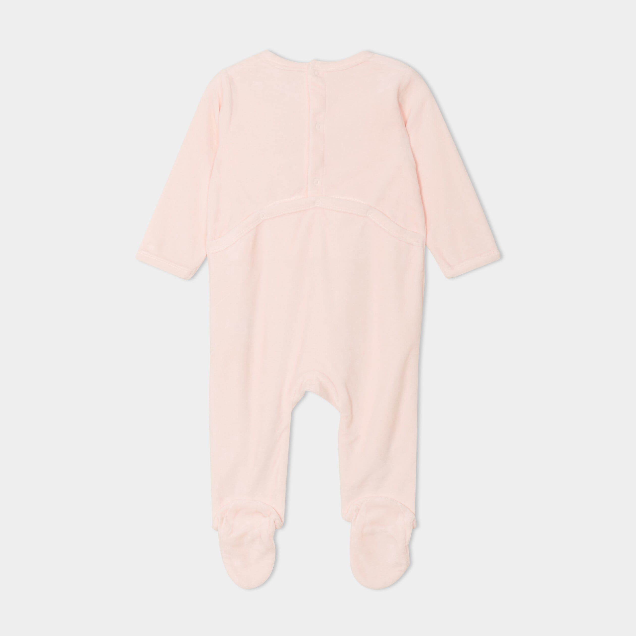 Dors-bien manches longues boutonn&eacute; rose clair b&eacute;b&eacute;