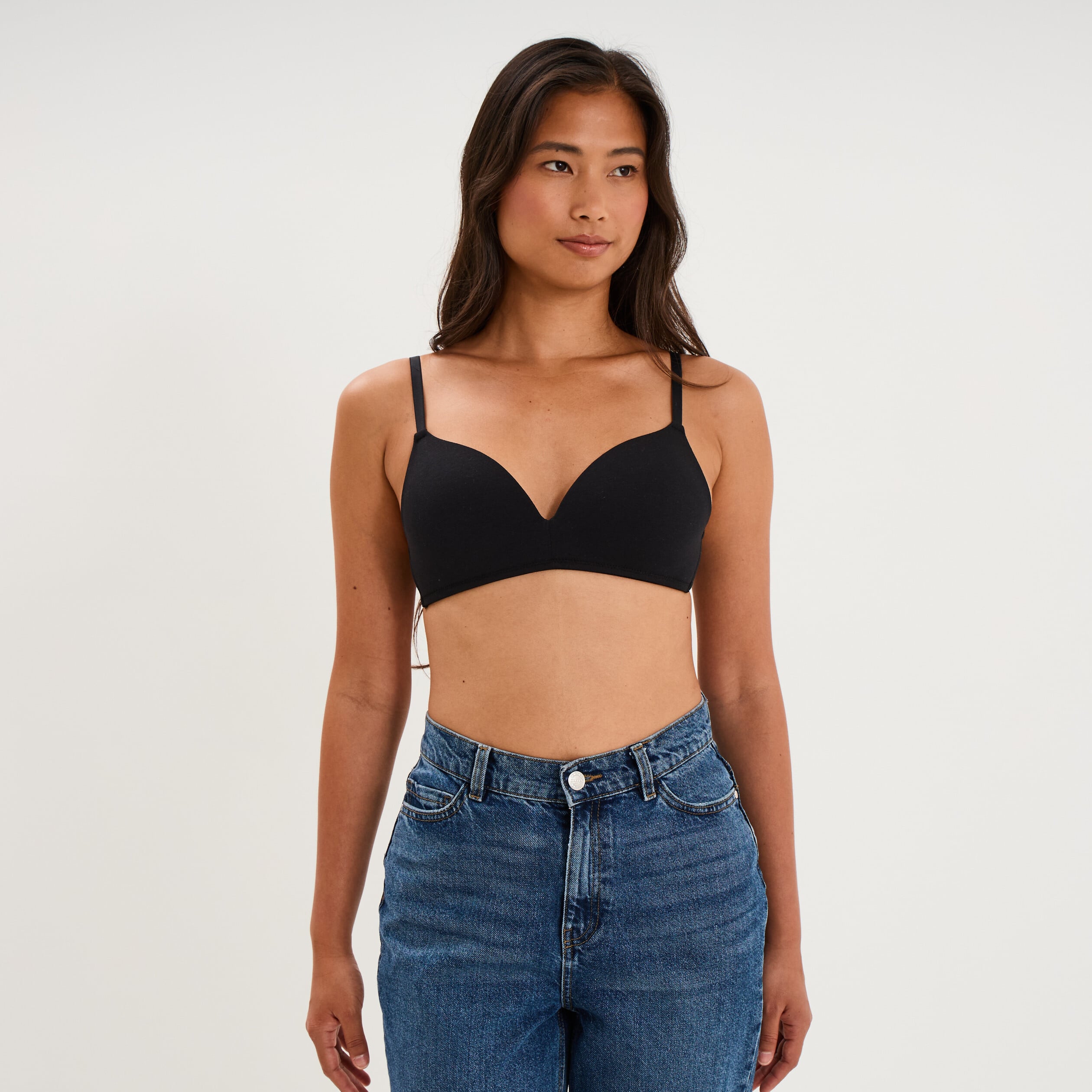 Soutien-gorge triangle coton majoritaire noir femme