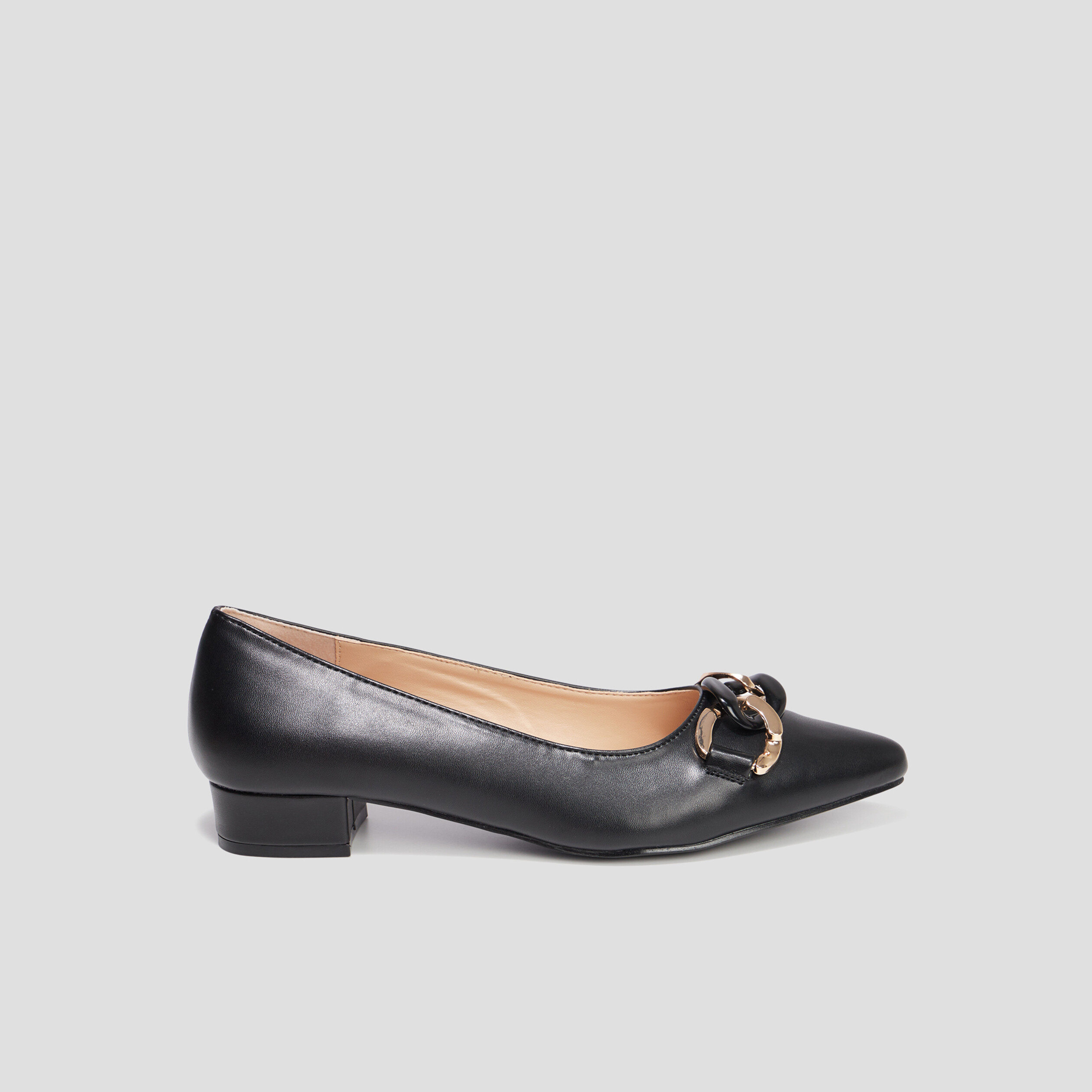 Ballerines d tails cha nes bouts pointus noir femme