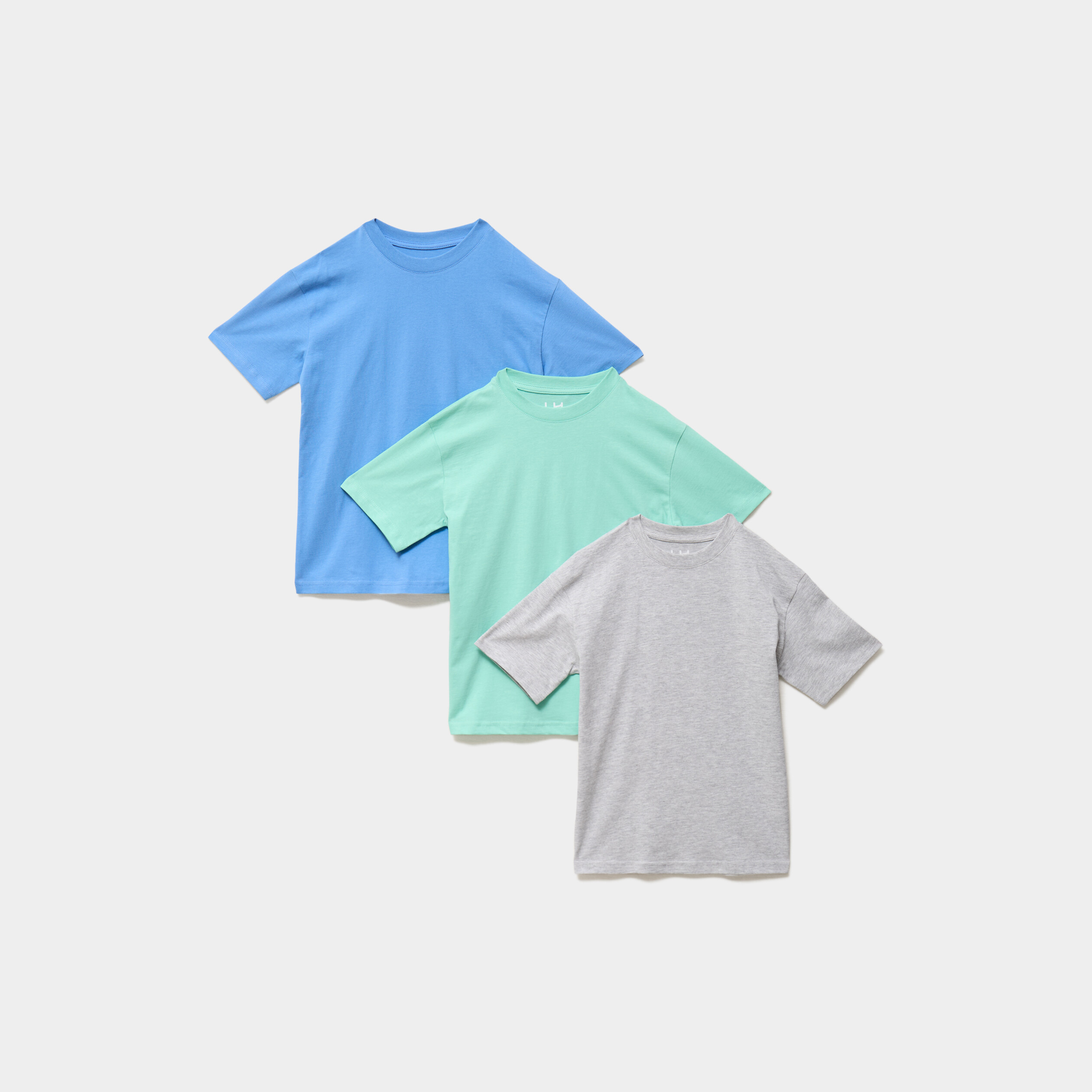 Lot 3 t-shirts manches courtes coton vert clair gar&ccedil;on