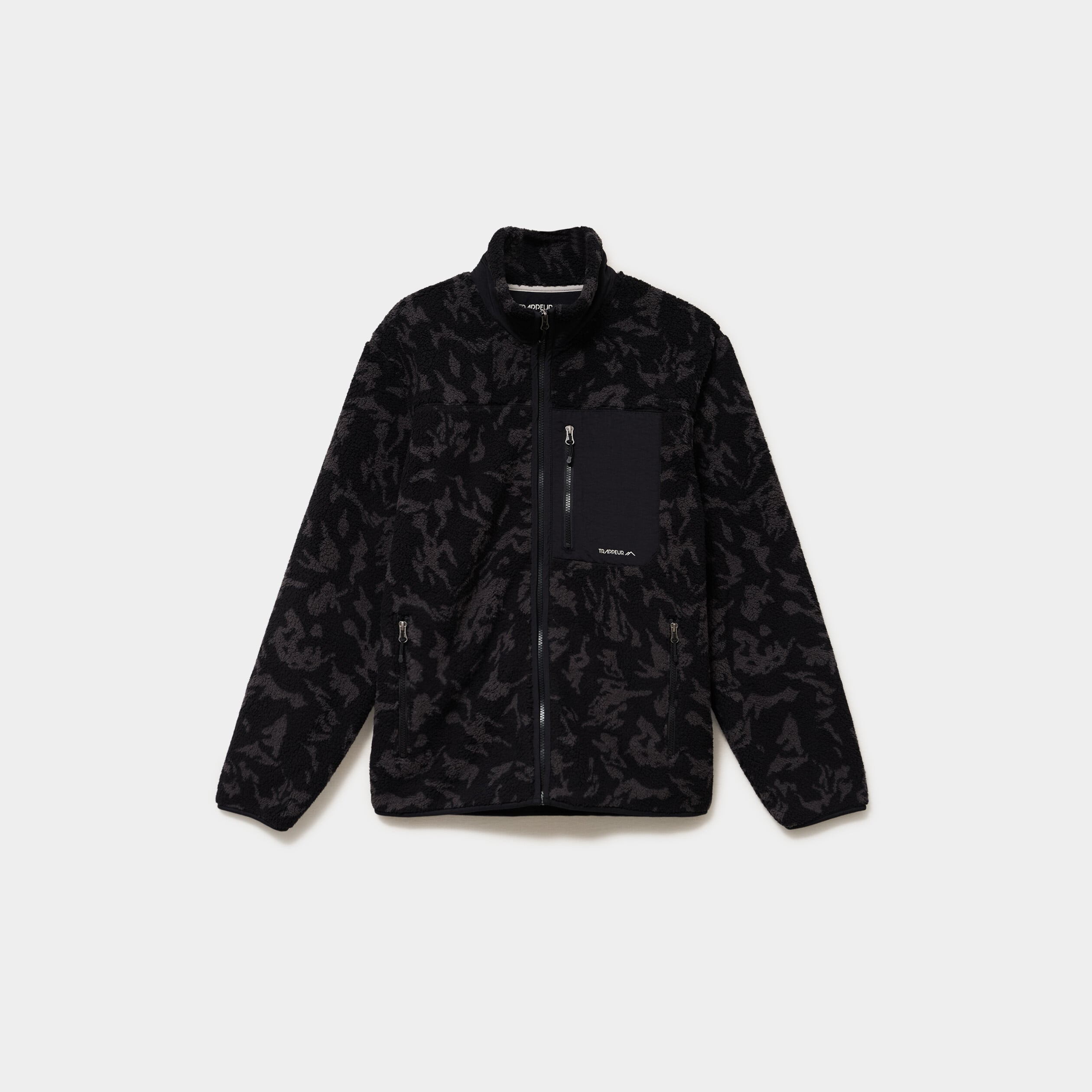 Veste effet sherpa zipp&eacute;e 3 poches noir homme