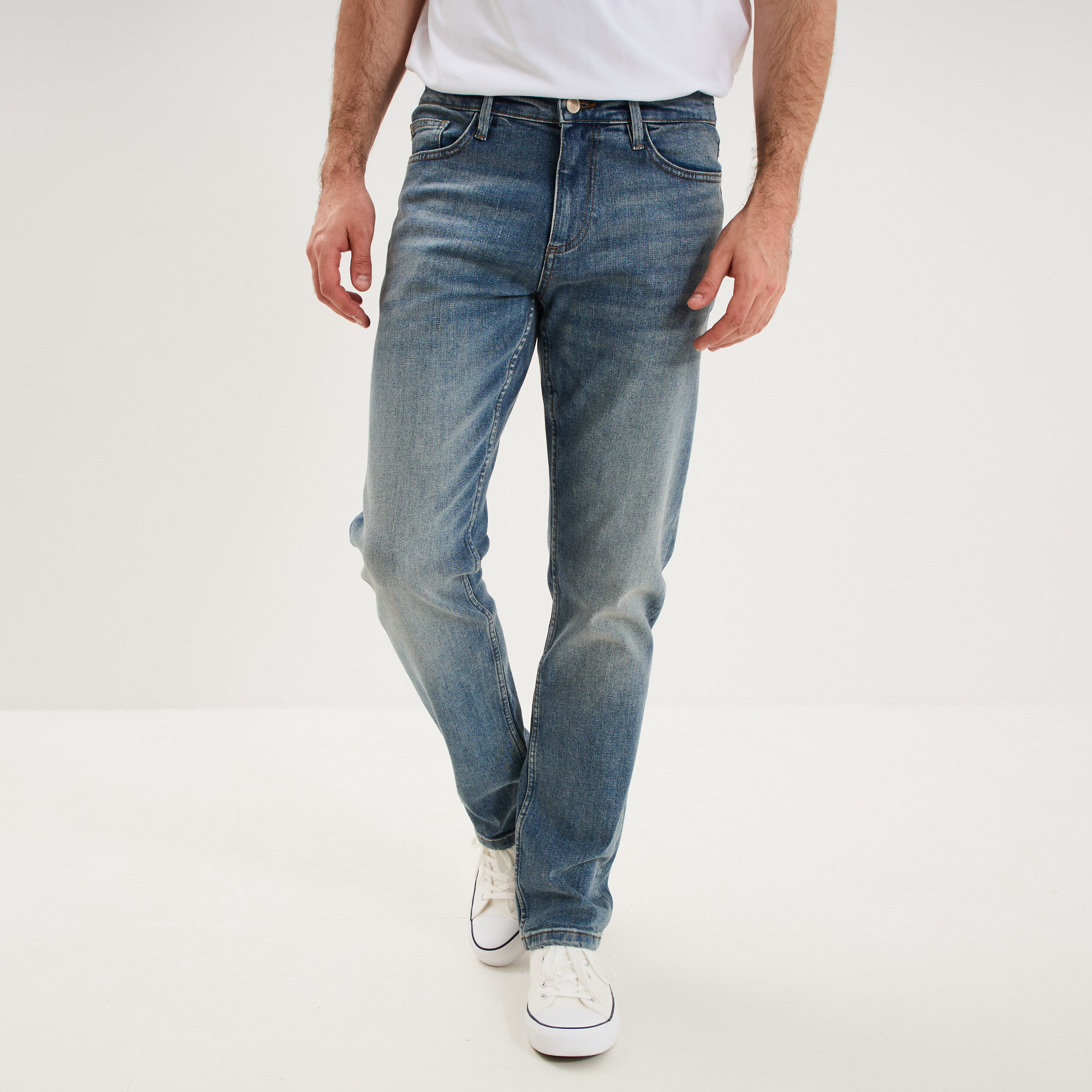 Jeans regular 5 poches denim stone homme