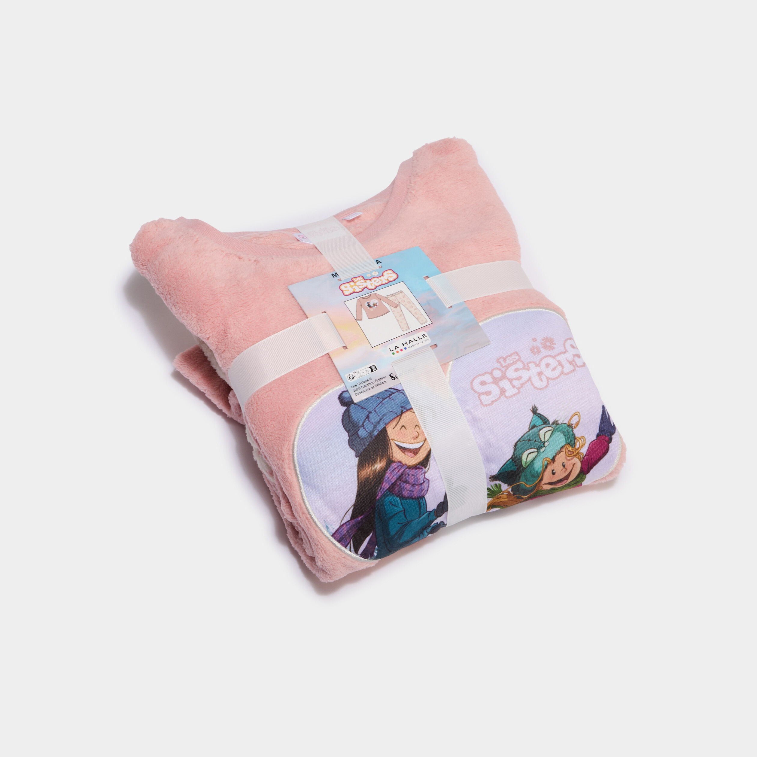Coffret ensemble pyjama Les Sisters rose poudr&eacute;e fille